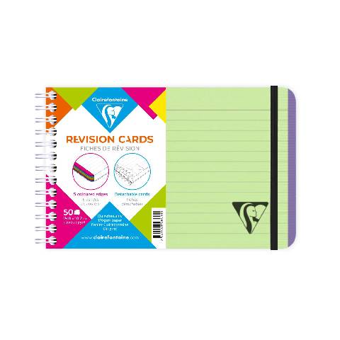 Clairefontaine 5x Spiralheft mit Karteikarten 152x102 verschluss Grün 328014C