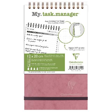 Clairefontaine 5x Spiralblock 12x20 cm, 250 Seiten 125 Bl 90g, Antikrosa 786196C