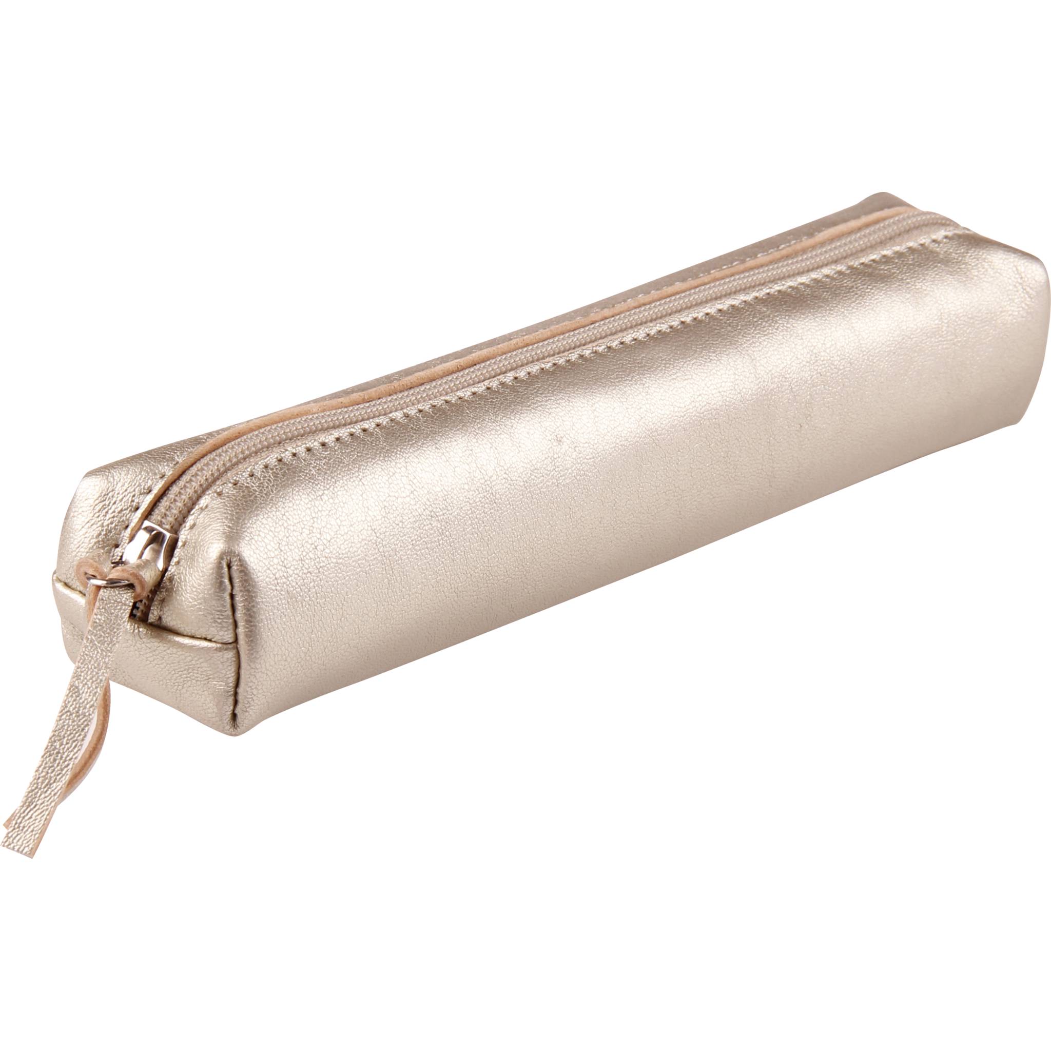 Clairefontaine 4x Schlampermäppchen Leder Cuirisé TM 4x2,5x19,5cm Grau 400006C