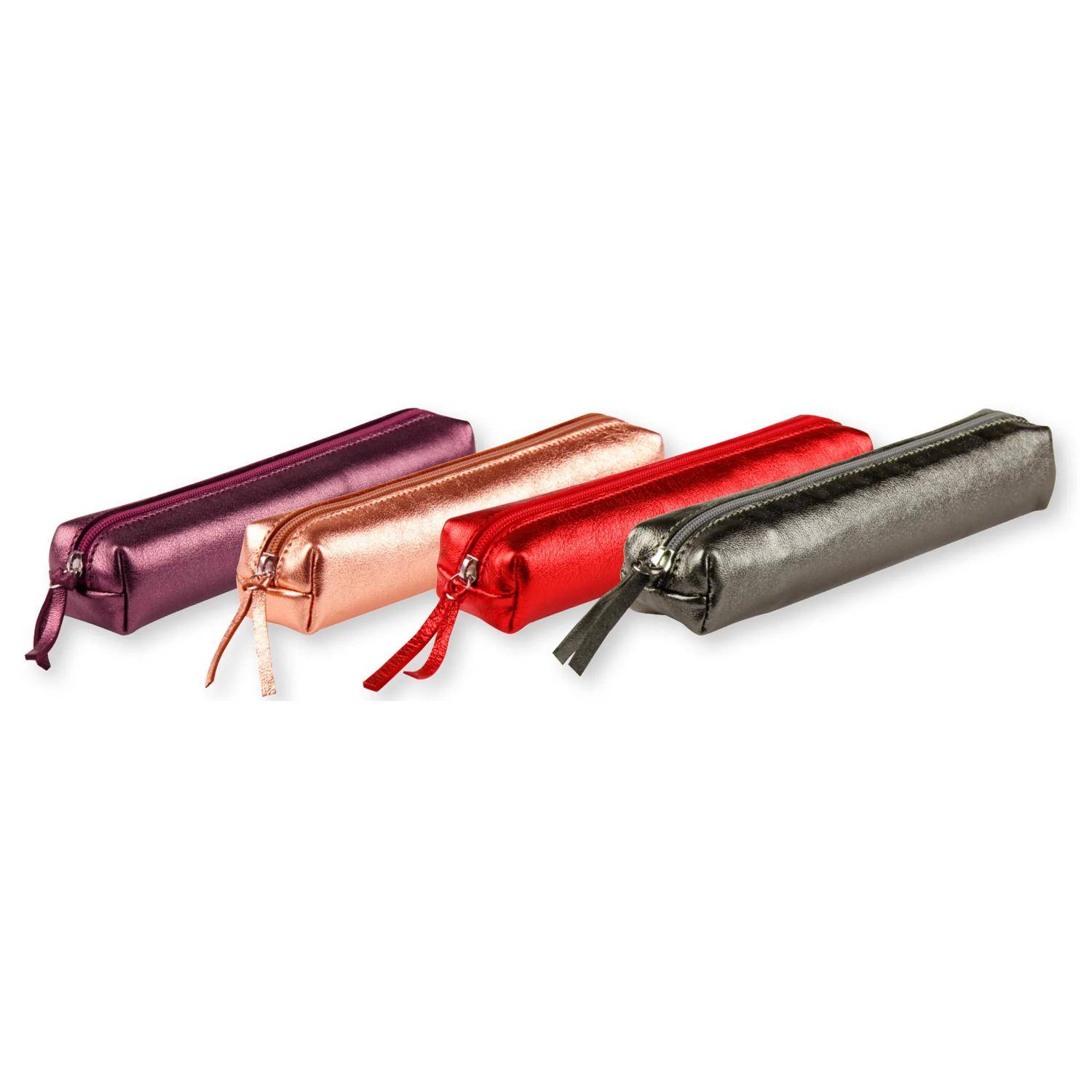 Clairefontaine 4x Schlampermäppchen Leder Cuirisé TM 4x2,5x19,5cm Kupfer 400002C