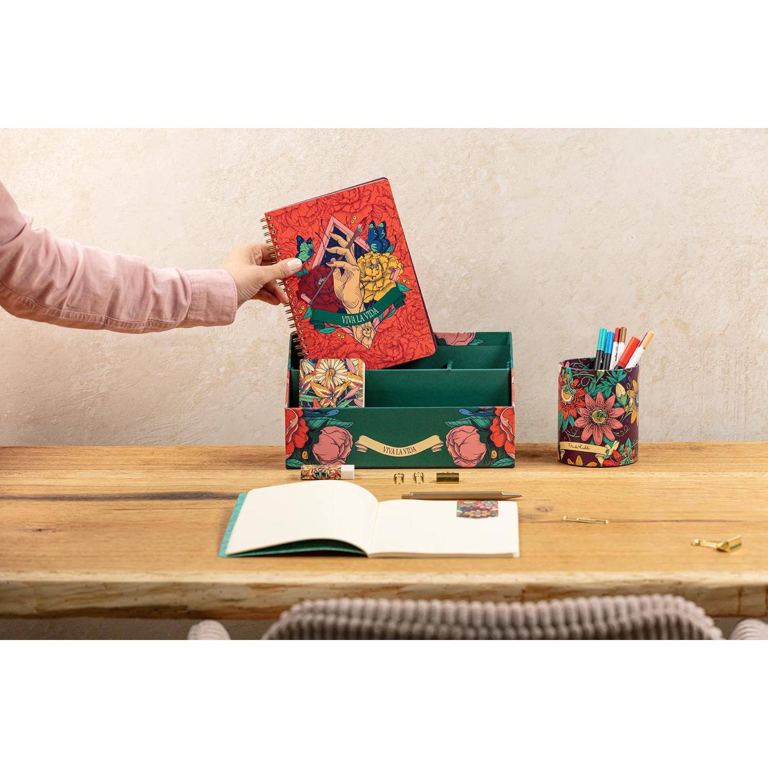 Clairefontaine 4x Frida Kahlo, Quadratischer Stifteköcher 8,5x8,5x11 cm 116225C