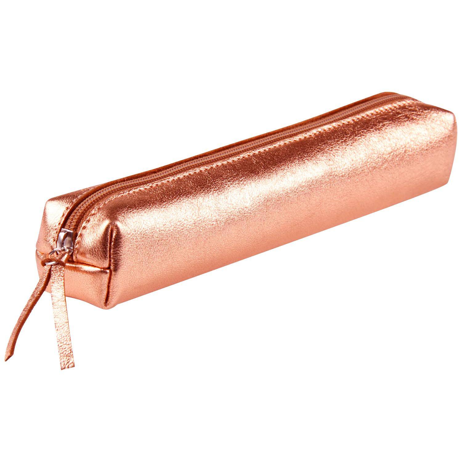 Clairefontaine 4x Schlampermäppchen Leder Cuirisé TM 4x2,5x19,5cm Kupfer 400002C