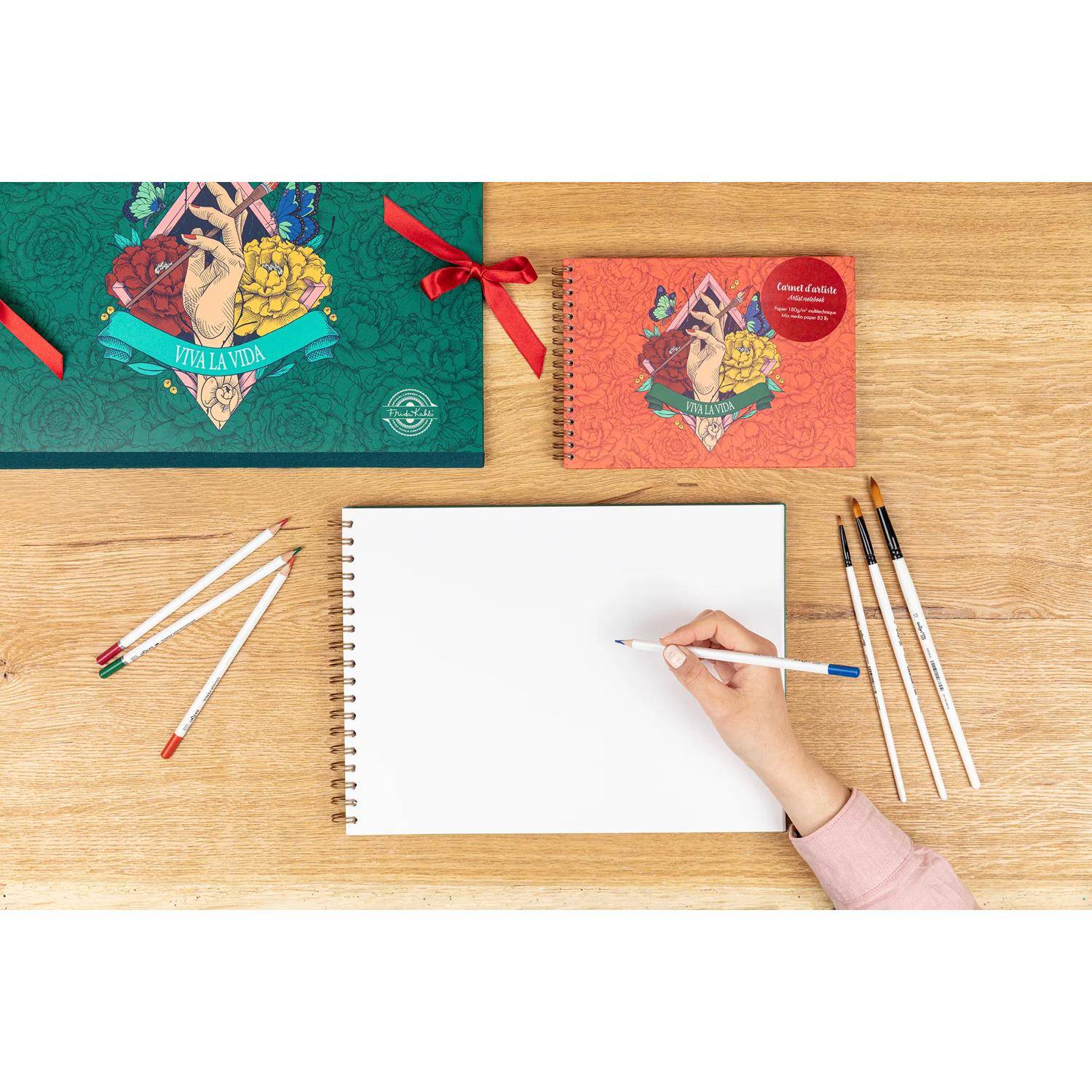 Clairefontaine 4x Zeichenbuch A5 quer, 30 Bl weißes Zeichenpapier 180g 116218C