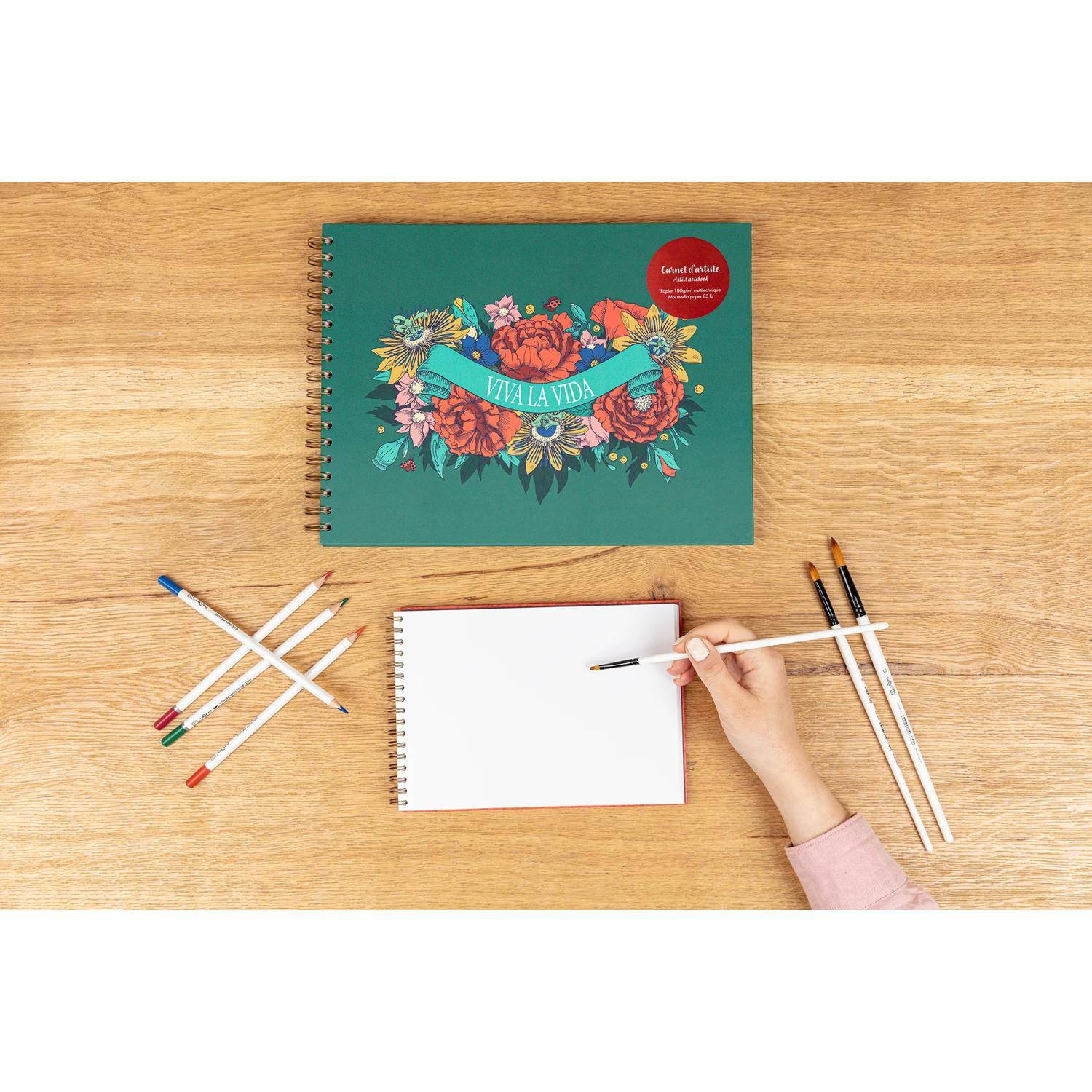 Clairefontaine 3x Zeichenbuch 32 x 24cm, 40 Bl weißes Zeichenpapier 180g 116219C