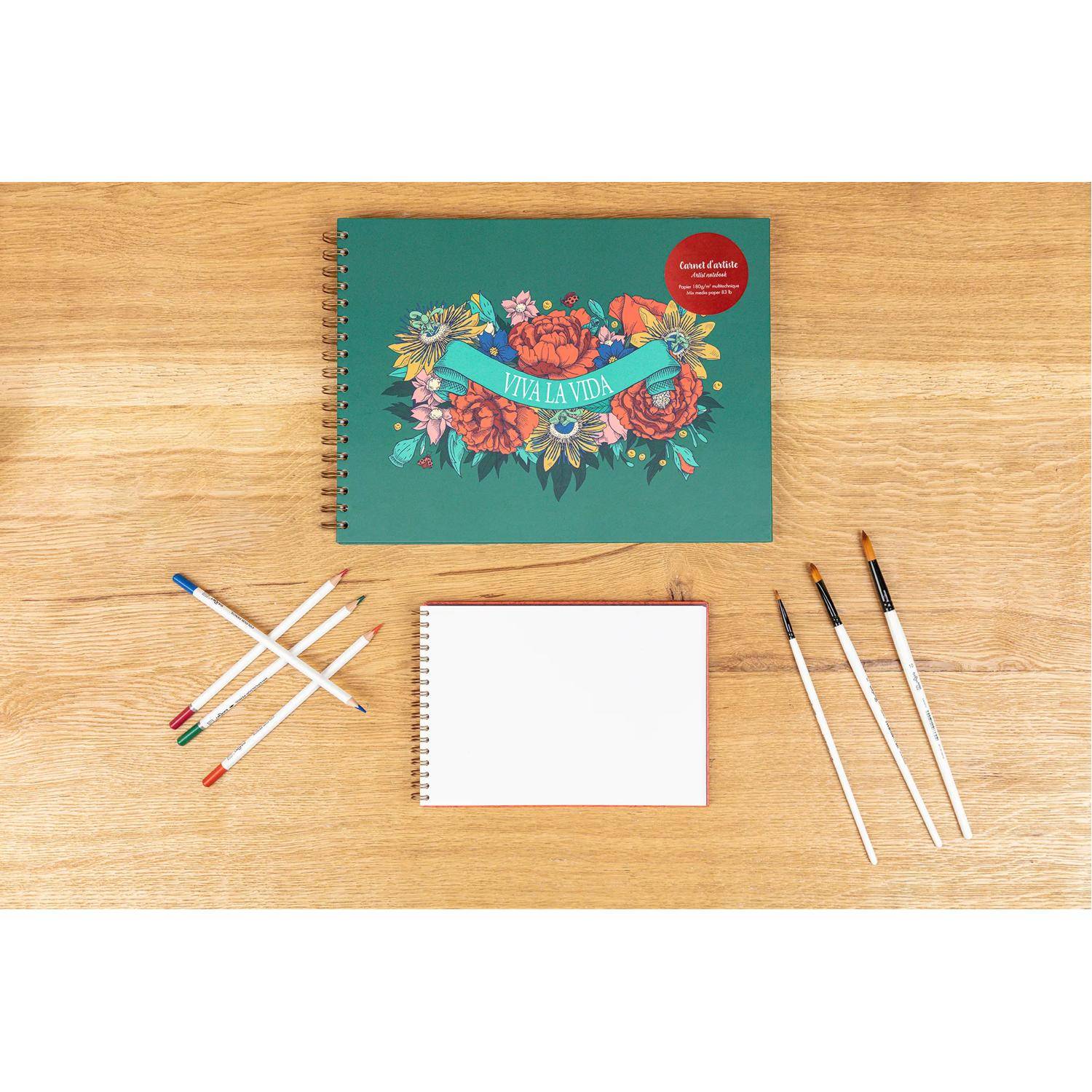 Clairefontaine 3x Zeichenbuch 32 x 24cm, 40 Bl weißes Zeichenpapier 180g 116219C