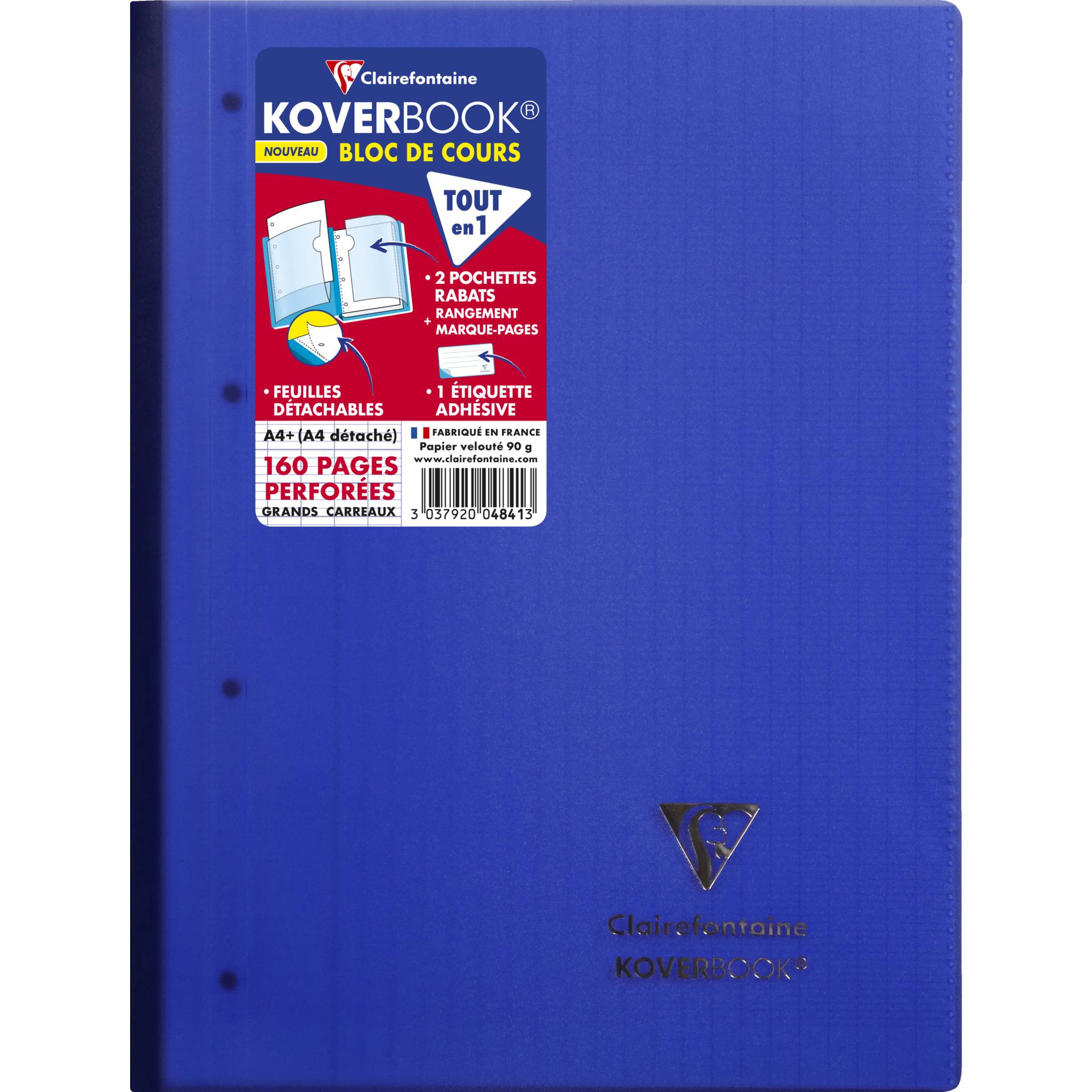 Clairefontaine 5x Kursusblock A4+ 80 Blatt französische Lineatur Sortiert 4841C