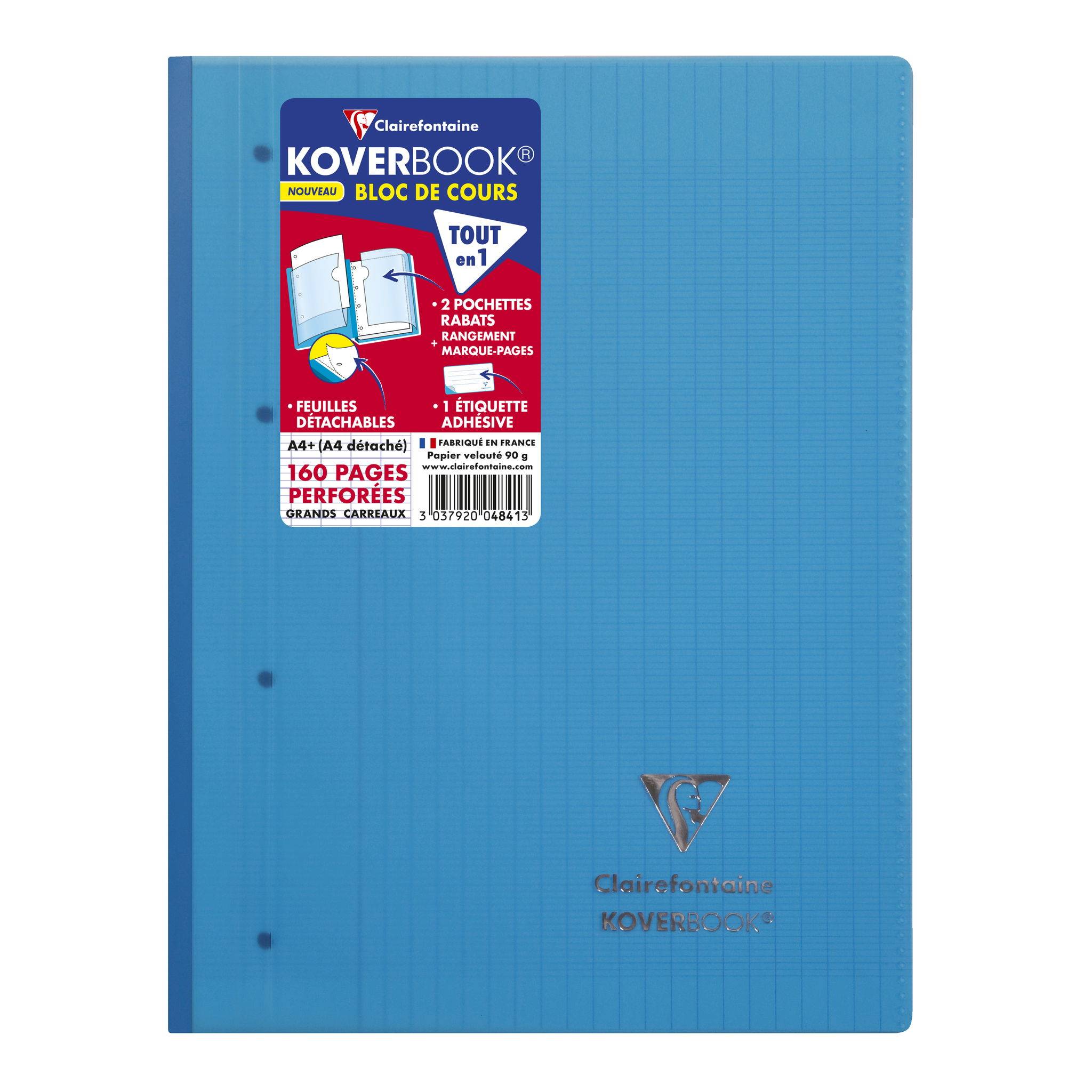 Clairefontaine 5x Kursusblock A4+ 80 Blatt französische Lineatur Sortiert 4841C