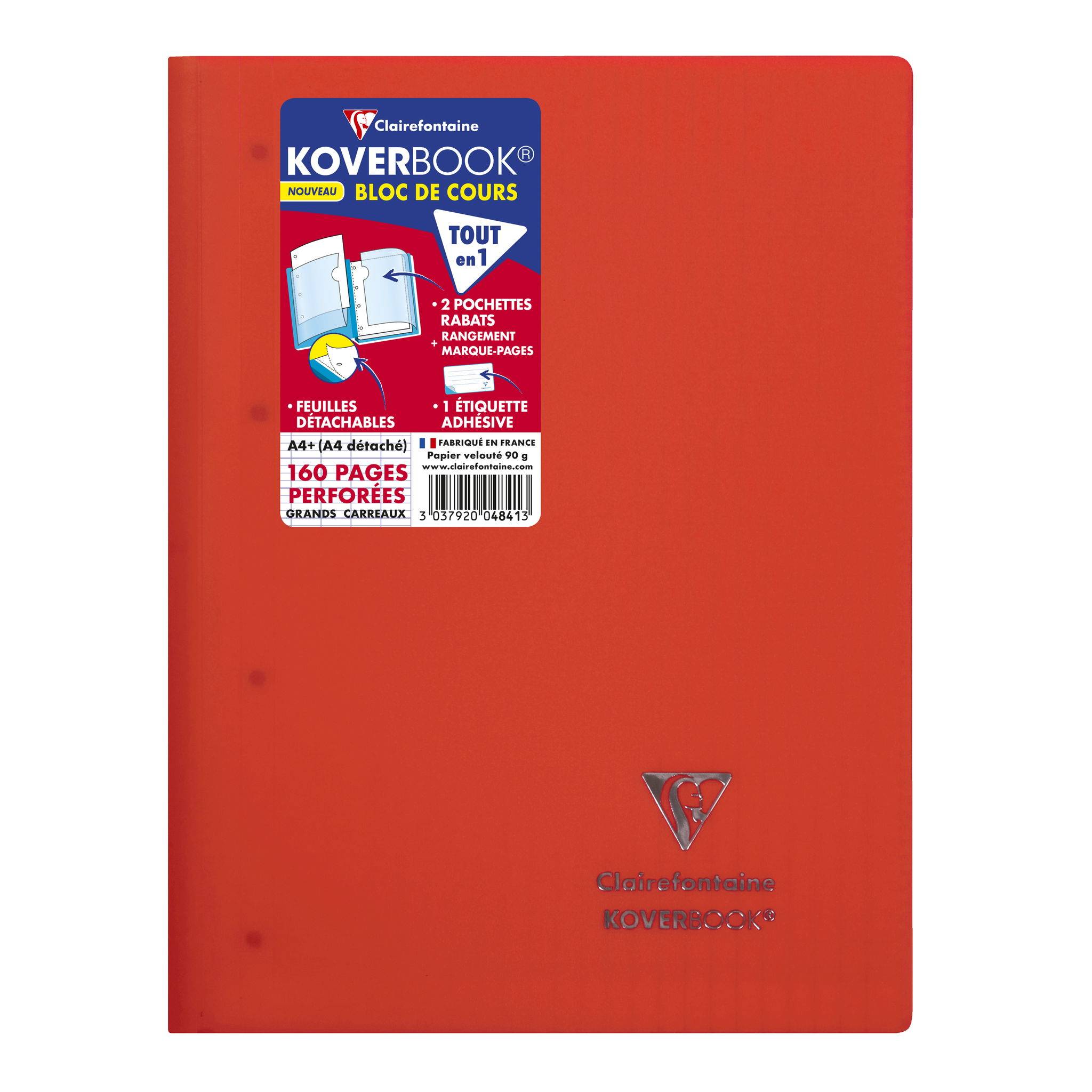 Clairefontaine 5x Kursusblock A4+ 80 Blatt französische Lineatur Sortiert 4841C