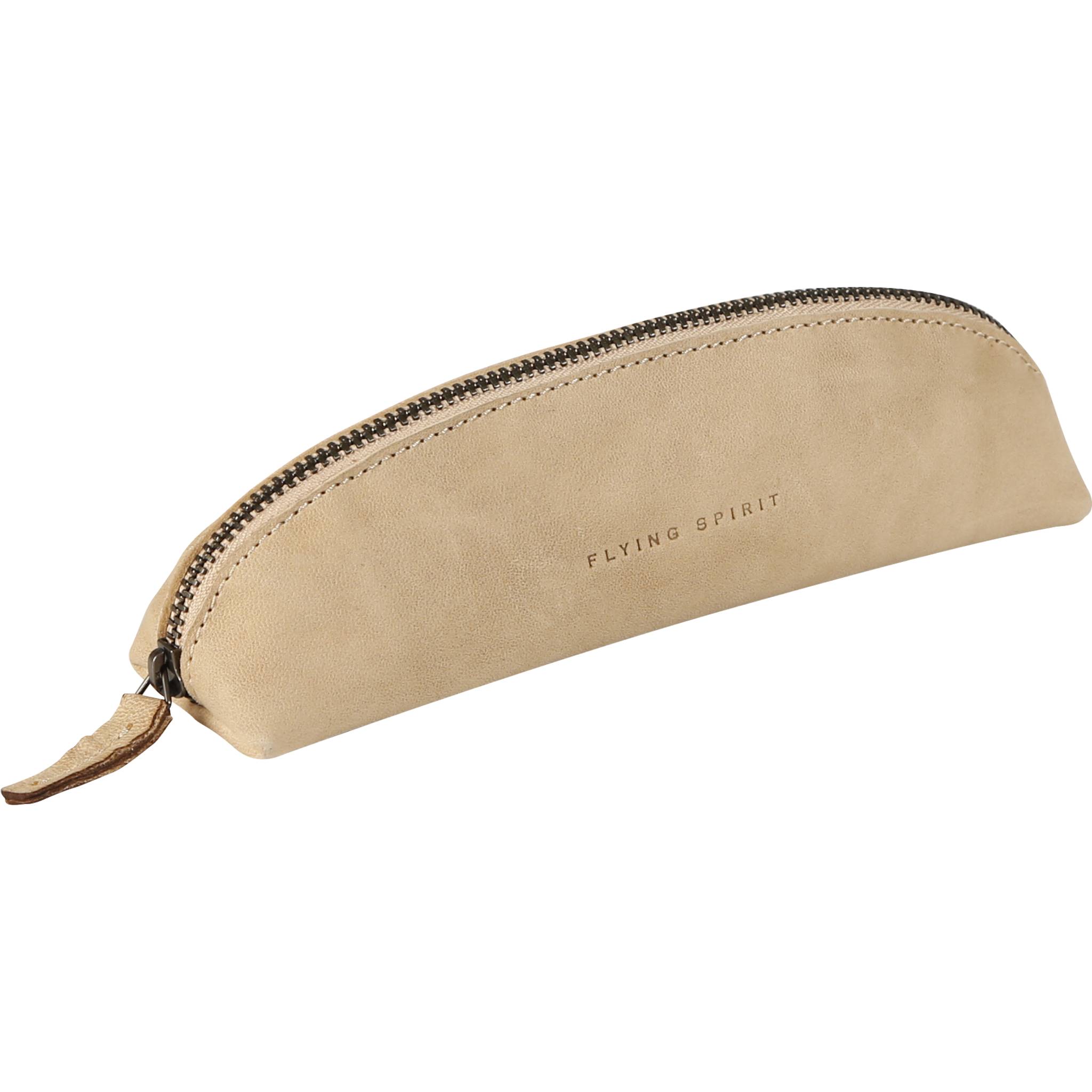 Clairefontaine 6x Schlampermäppchen aus Leder beige 18x5,5cm - Beige 103512C