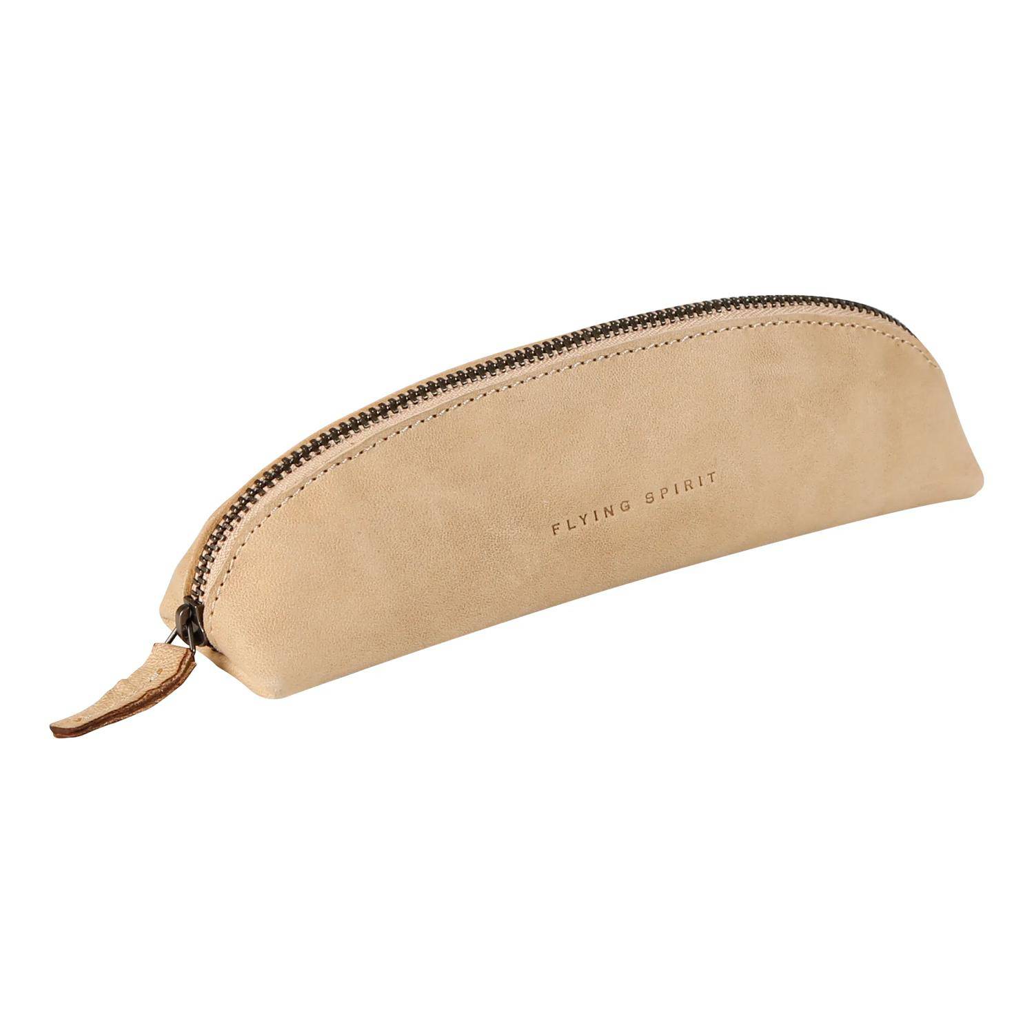Clairefontaine 6x Schlampermäppchen aus Leder beige 18x5,5cm - Beige 103512C