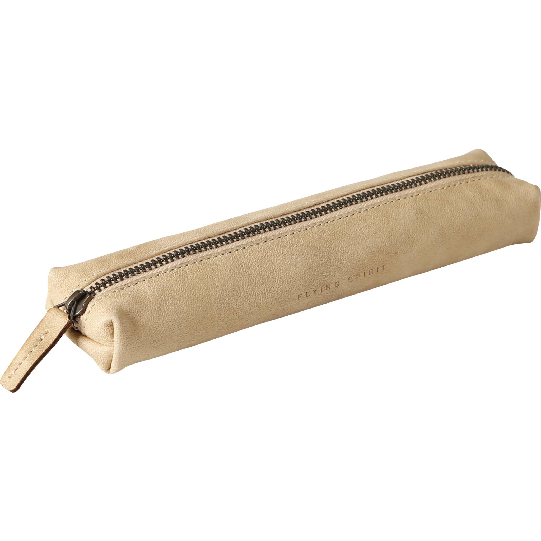 Clairefontaine 8x Schlampermäppchen aus Leder beige 19,5x2,3cm - Beige 103511C