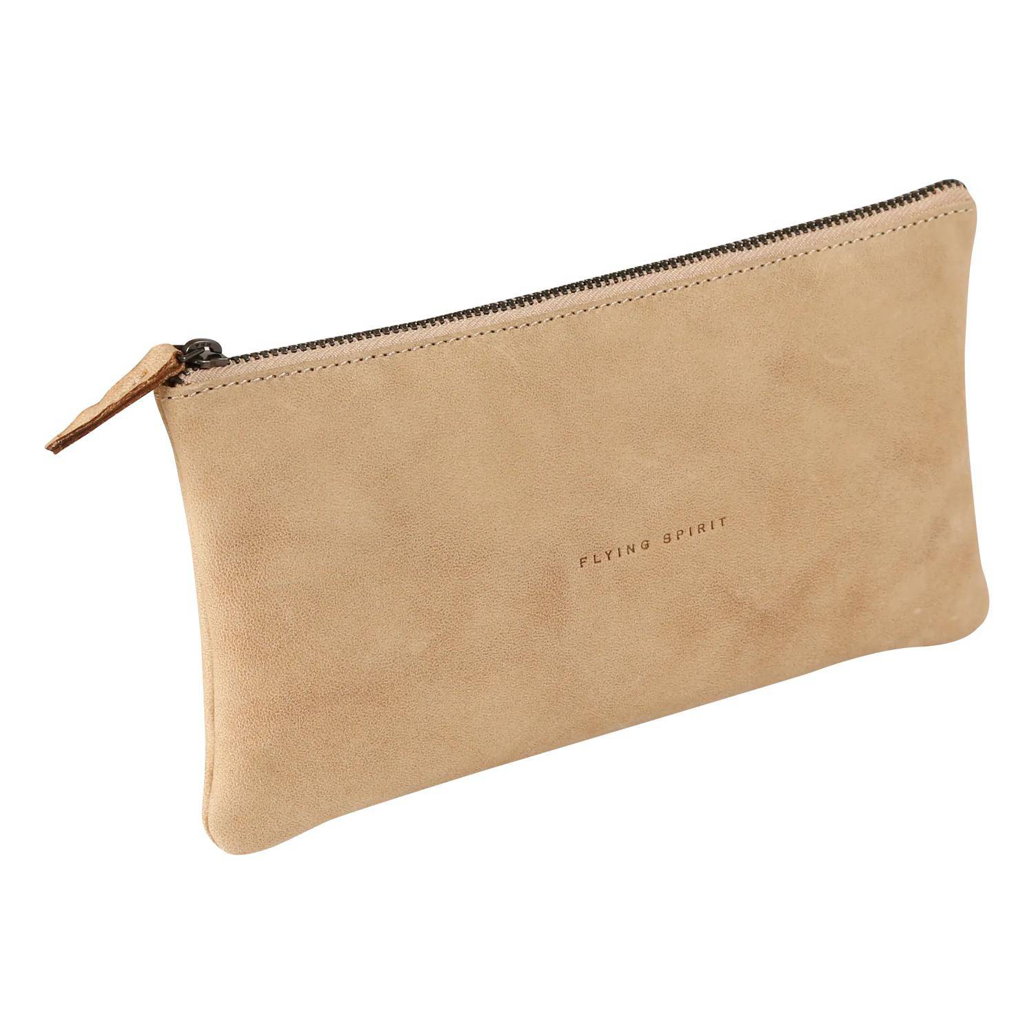 Clairefontaine 8x Schlampermäppchen aus Leder beige 22x11cm - Beige 103513C