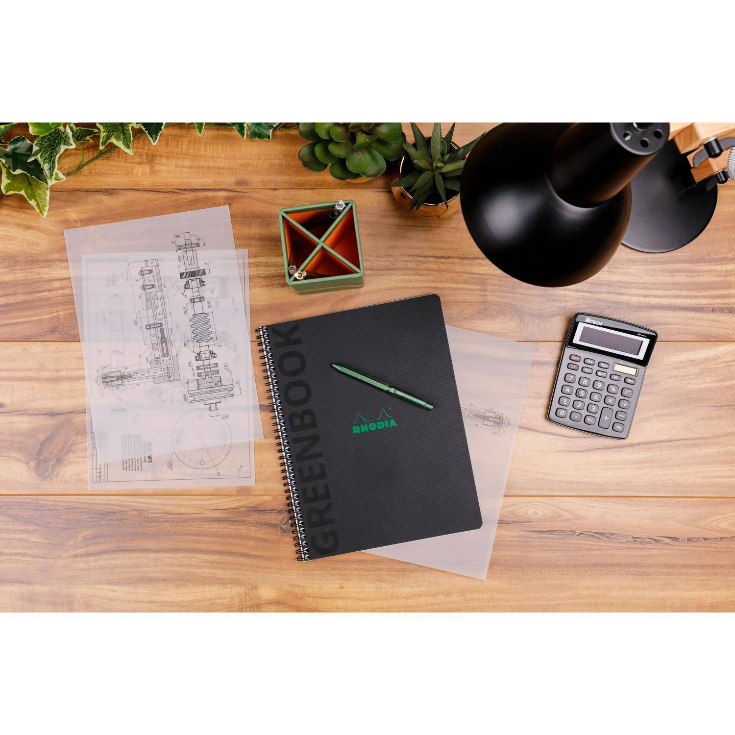 Rhodia 5x Notizbuch A4+ 350 g/m2, 80 Bl kariert gelocht, 90 g/m2 Schwarz 119932C