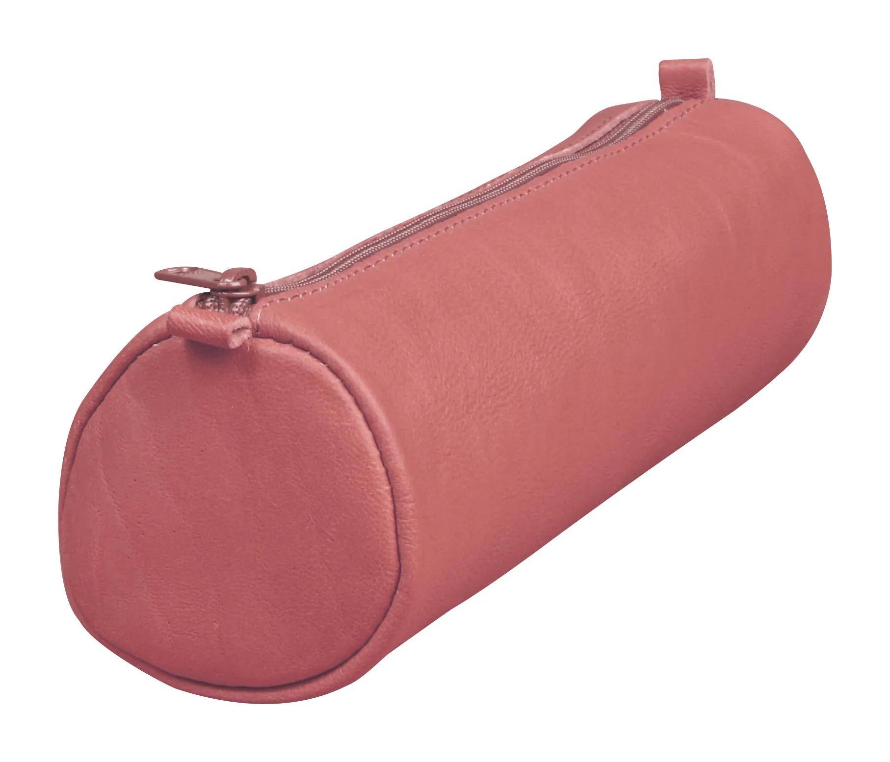Clairefontaine 8x rundes Schlampermäppchen Leder, 21xØ6 cm Antikrosa 77021C
