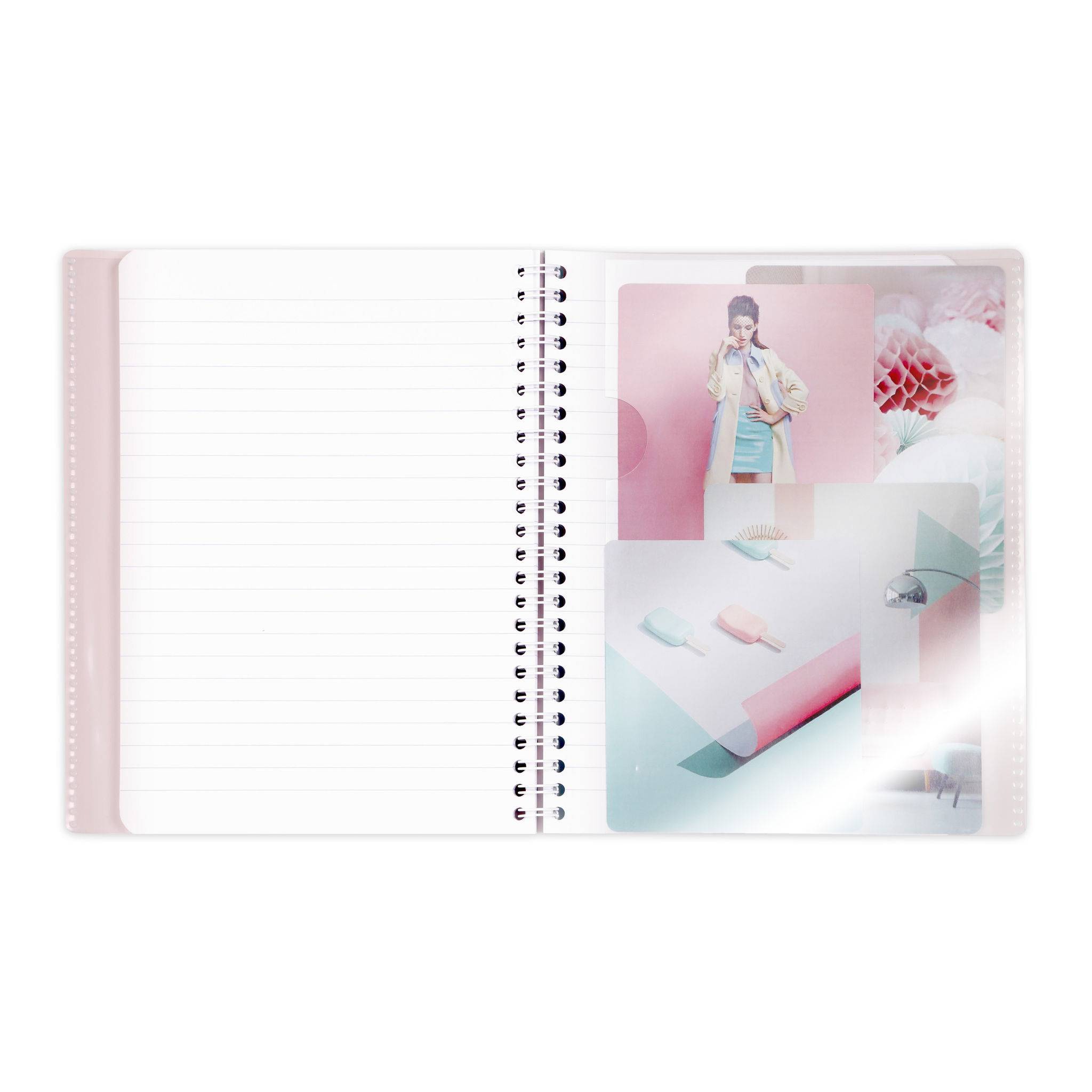 Clairefontaine 5x Spiralblock A5, 80 Blatt liniert, Koralle/Eisblau 366779C