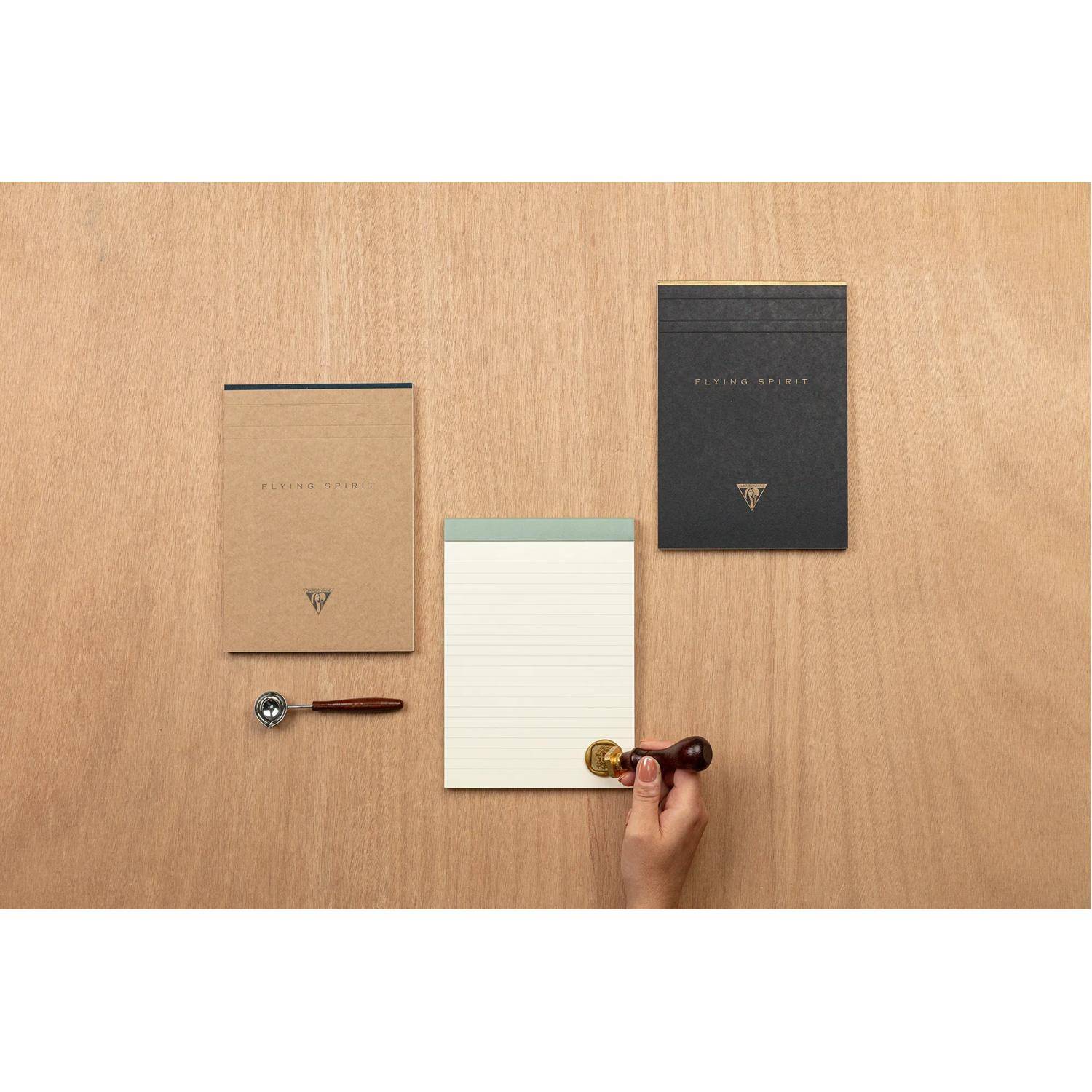 Clairefontaine 5x Block A5, 70 Bl abtrennbar, liniert, 90g Graugrün 107636C