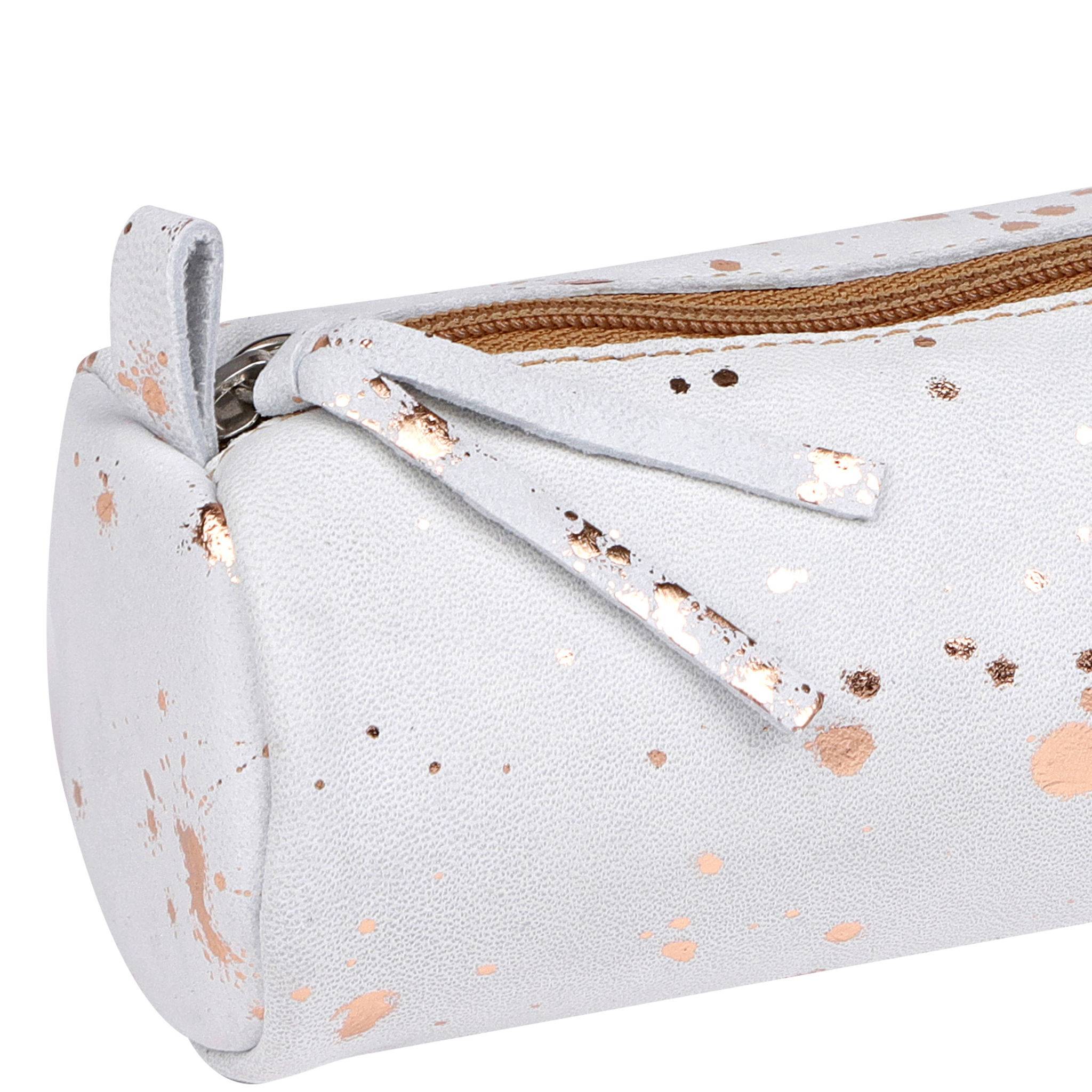 Clairefontaine 4x Schlampermäppchen aus Leder Cosmicuir Ø5,5x22cm Kupfer 400060C