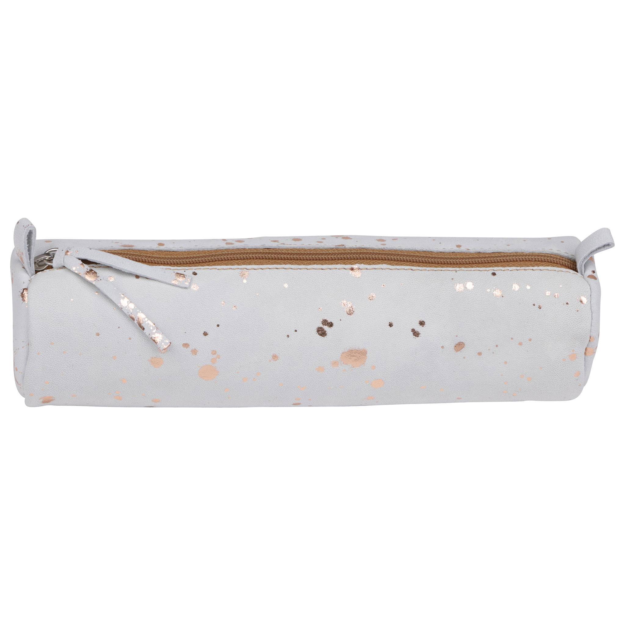 Clairefontaine 4x Schlampermäppchen aus Leder Cosmicuir Ø5,5x22cm Kupfer 400060C