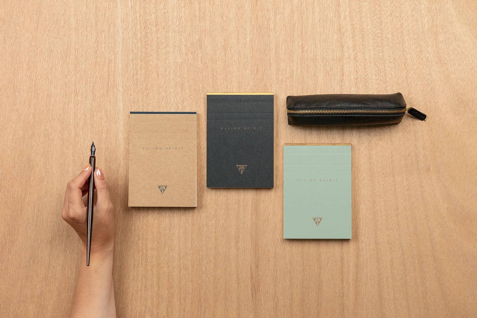 Clairefontaine 5x Block A6, 70 Bl abtrennbar, liniert, 90g Graugrün 107646C