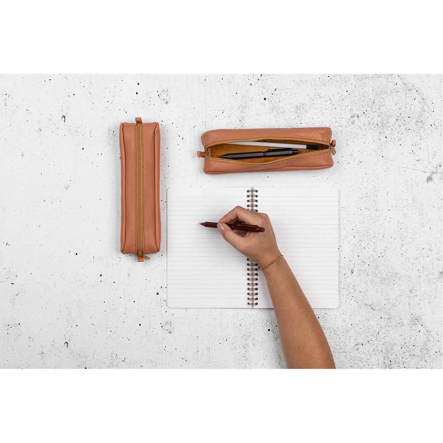 Clairefontaine 6x Schlampermäppchen aus Leder Naturton 22x5x3cm Natur 8300C