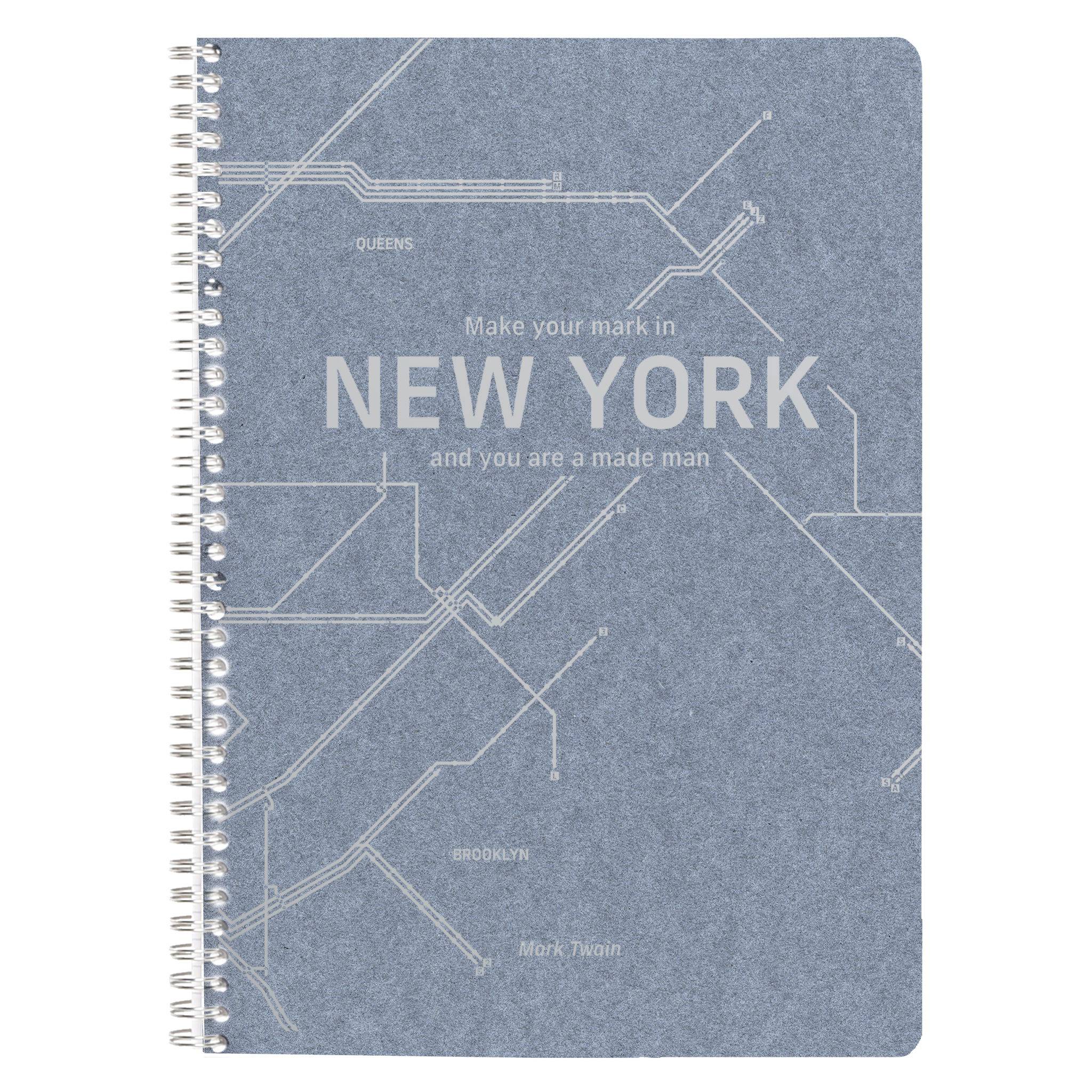 Clairefontaine 5x Notizheft A4, 74 Blatt liniert mit Rand, Jeansblau 83535C