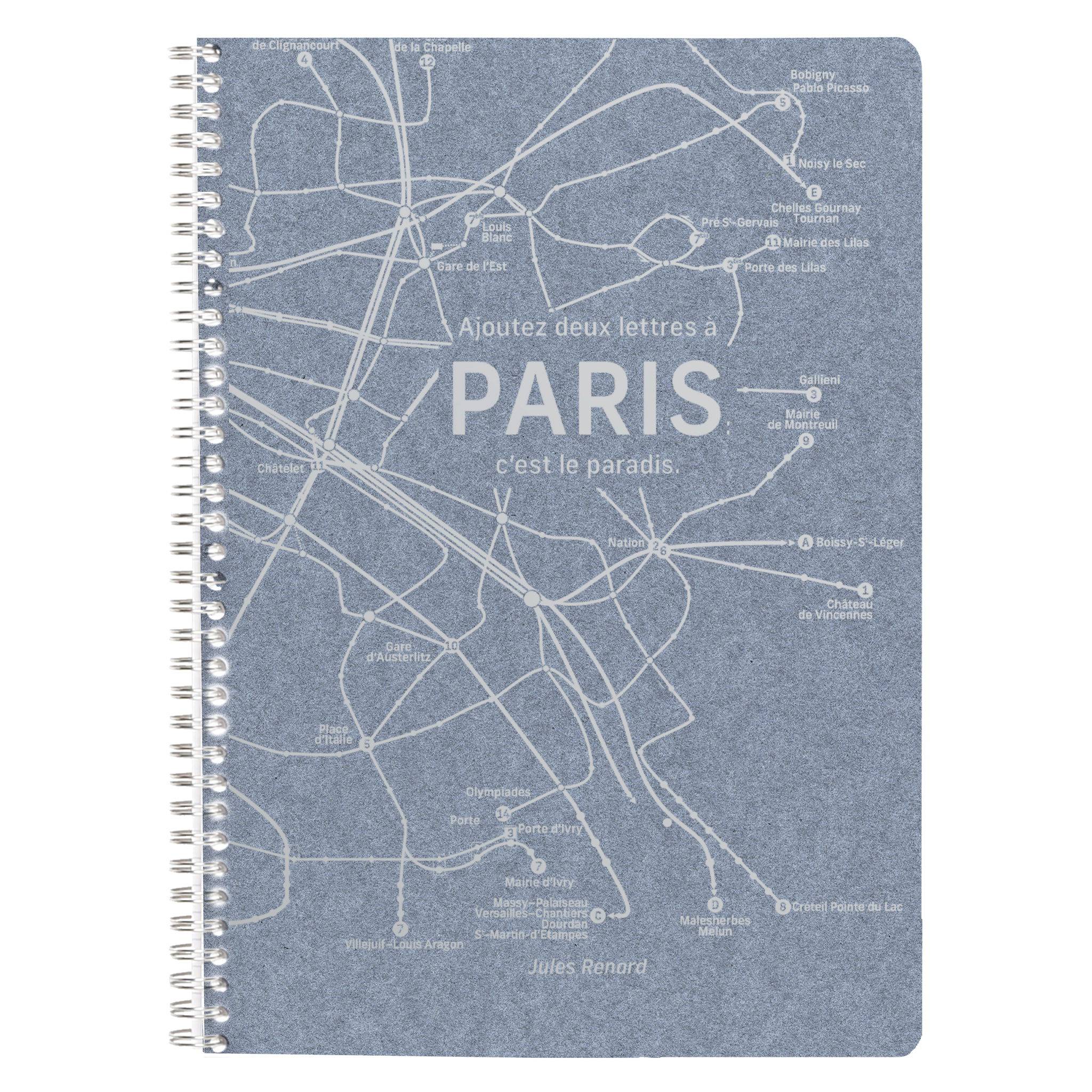 Clairefontaine 5x Notizheft A4, 74 Blatt liniert mit Rand, Jeansblau 83535C