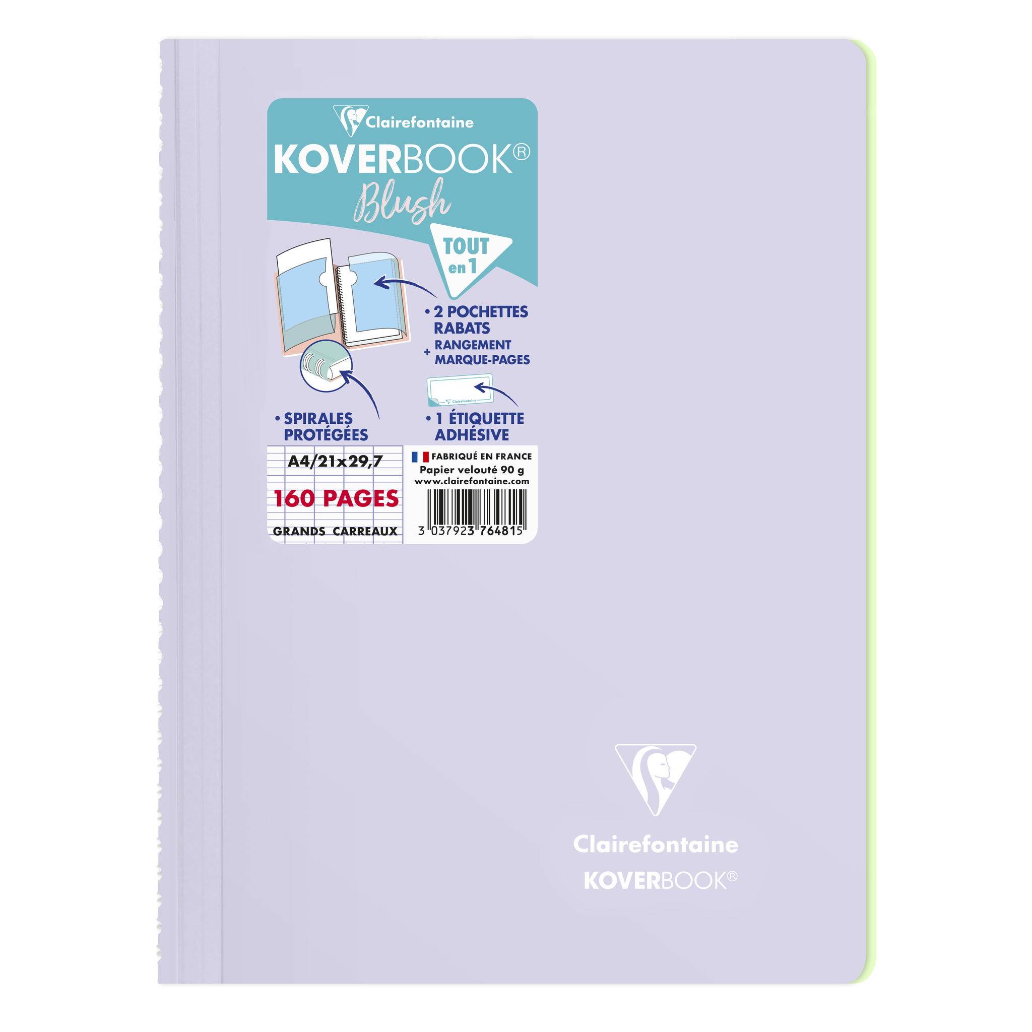 Clairefontaine 5x Spiralbuch A4, 80 Blatt französische Lineatur Sortiert 376481C