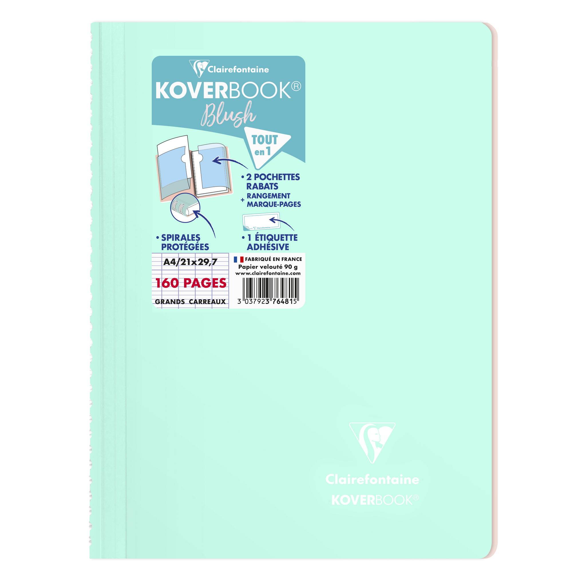 Clairefontaine 5x Spiralbuch A4, 80 Blatt französische Lineatur Sortiert 376481C