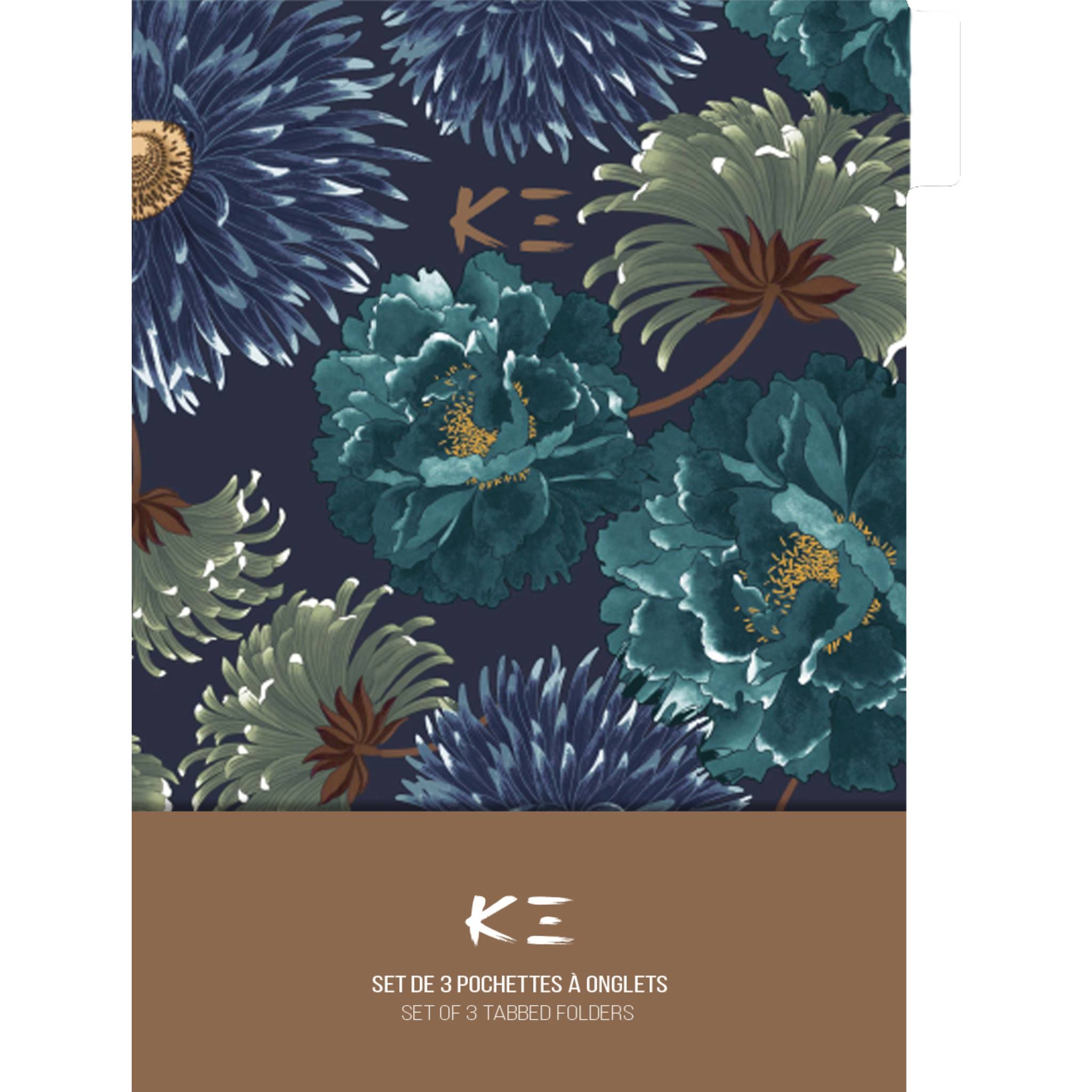 Clairefontaine 5x K3 blue, Set mit 3 Registermappen 22x31cm - Mehrfarbig 115914C