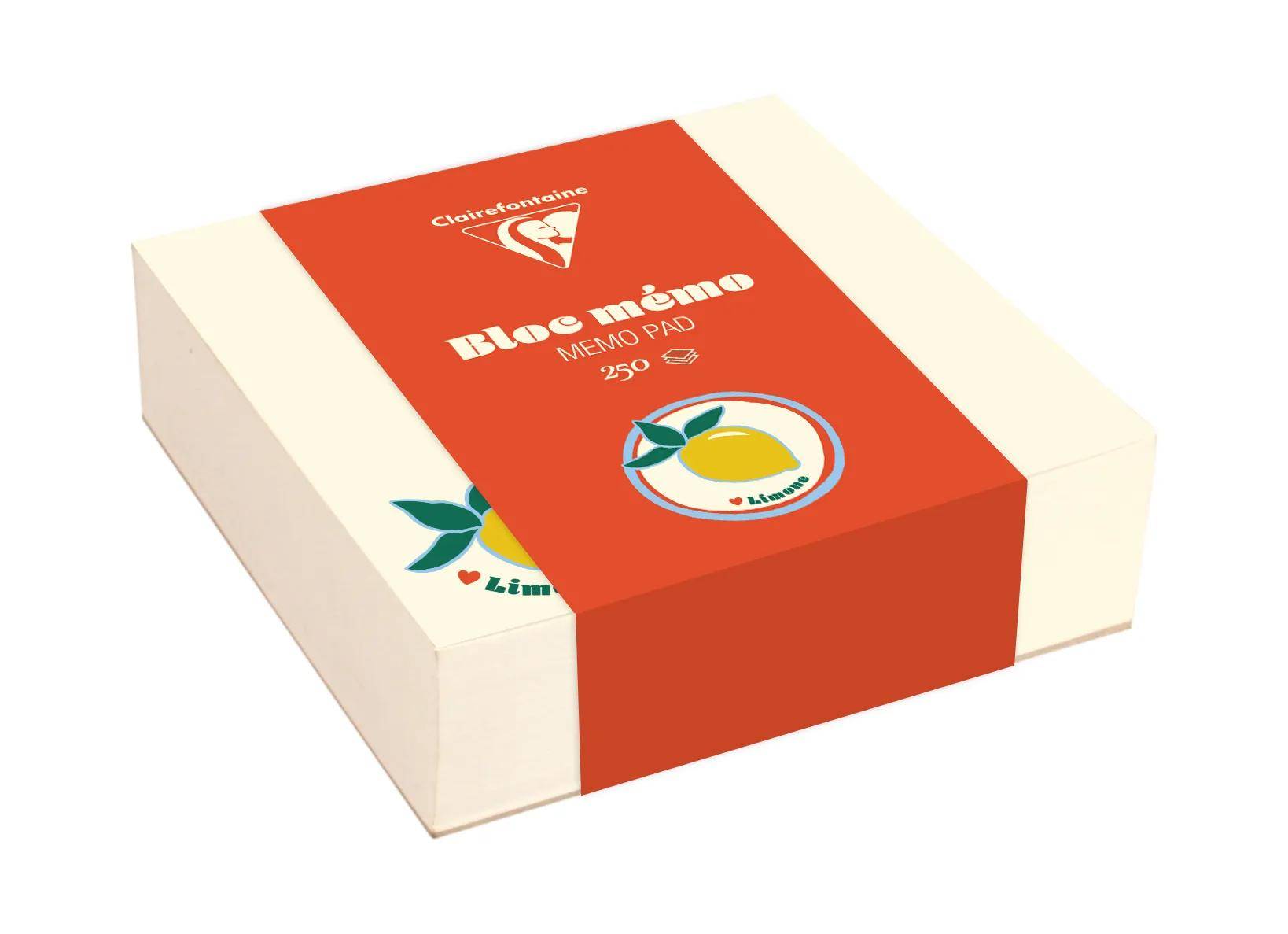 Clairefontaine 4x Memoblock, 250 bedruckte Blätter, 9,8x9,8 cm 116271C
