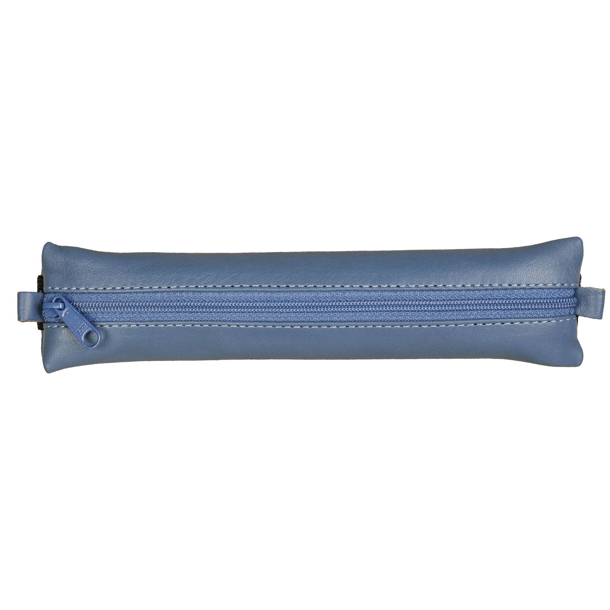 Clairefontaine 5x Schlampermäppchen Leder Notizbuch, 20x4,5 cm Blau 77039C