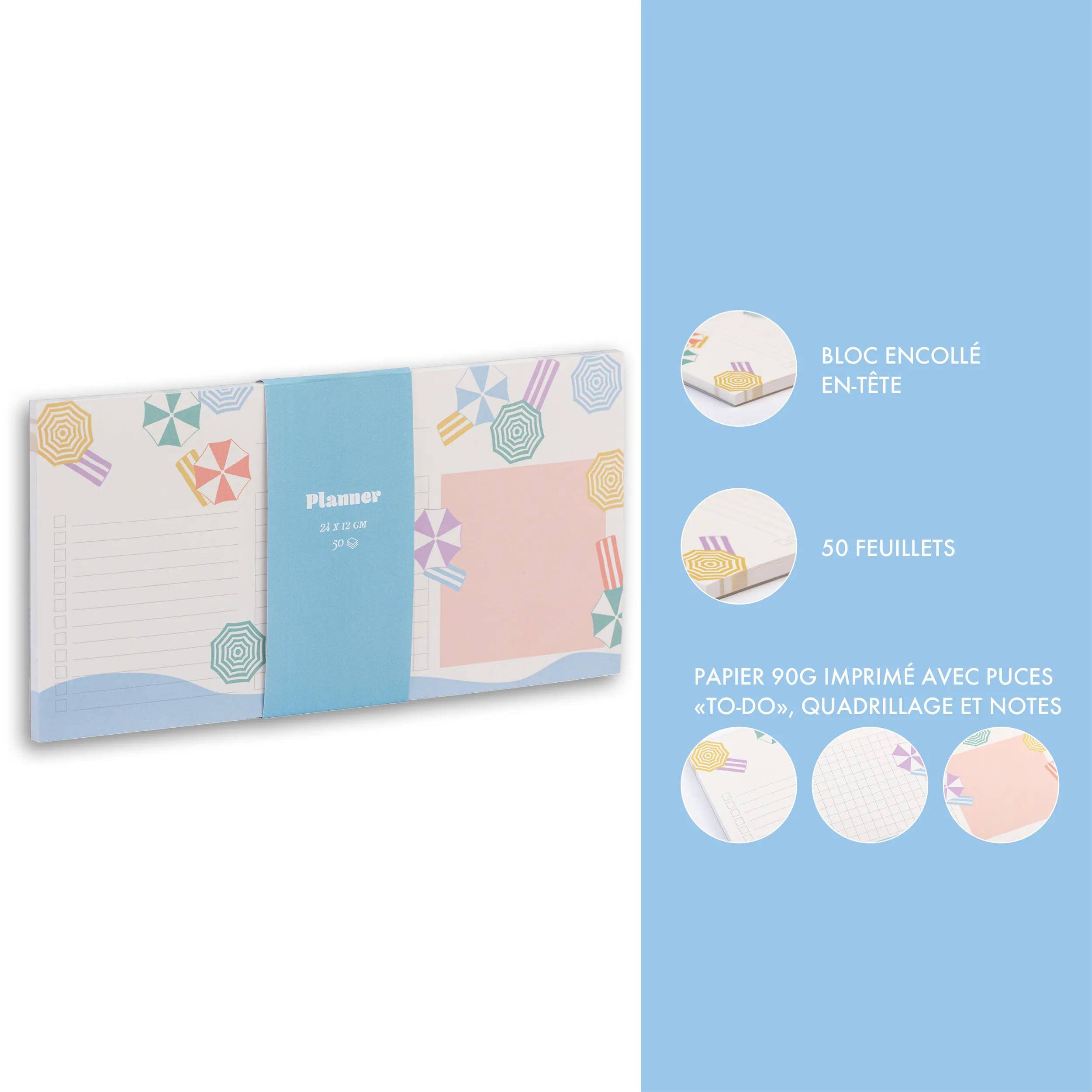 Clairefontaine 5x Dolce Amore, Miniplaner 24x12 cm, 50 bedruckte Blätter 116272C