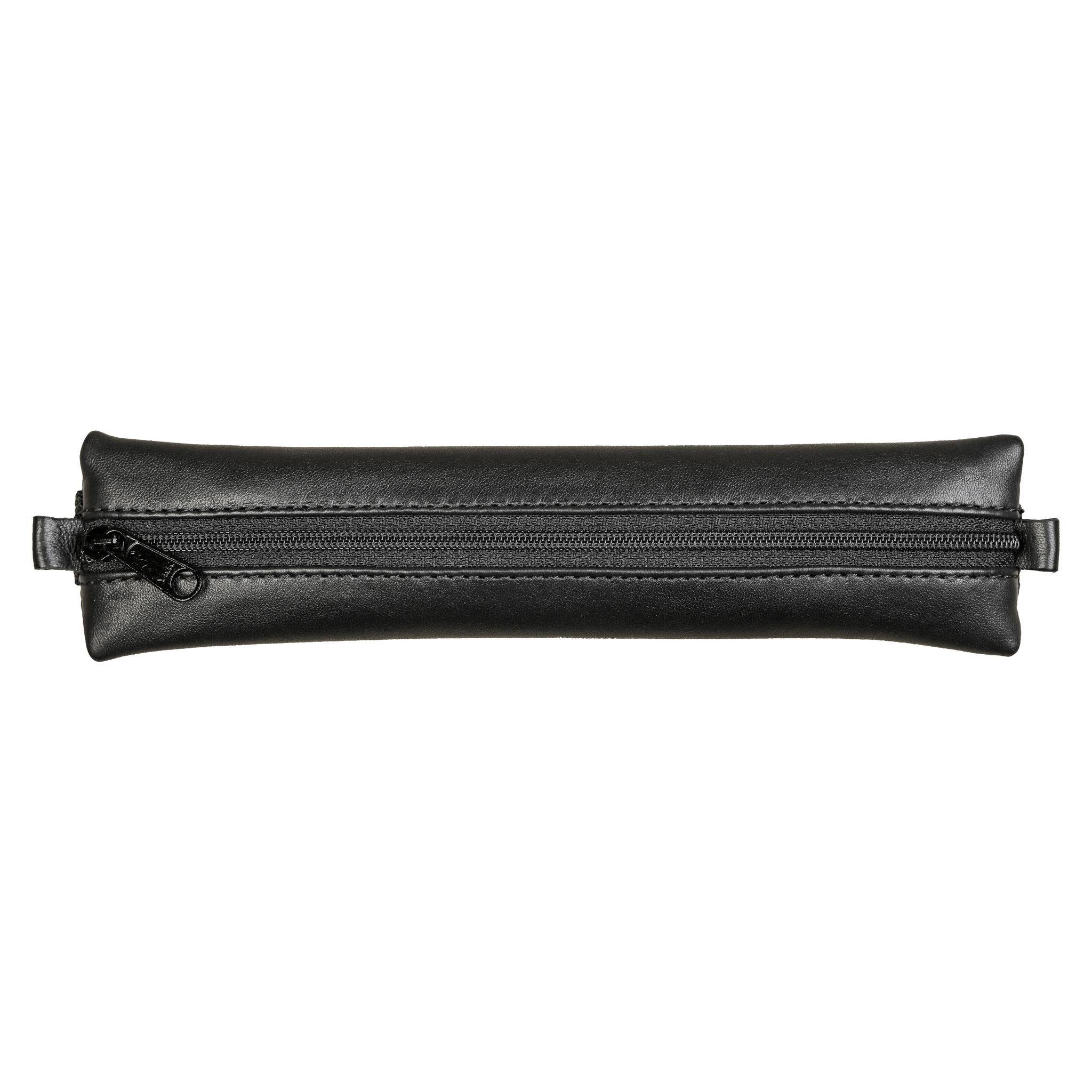 Clairefontaine 5x Schlampermäppchen Leder Notizbuch, 20x4,5 cm Schwarz 77037C