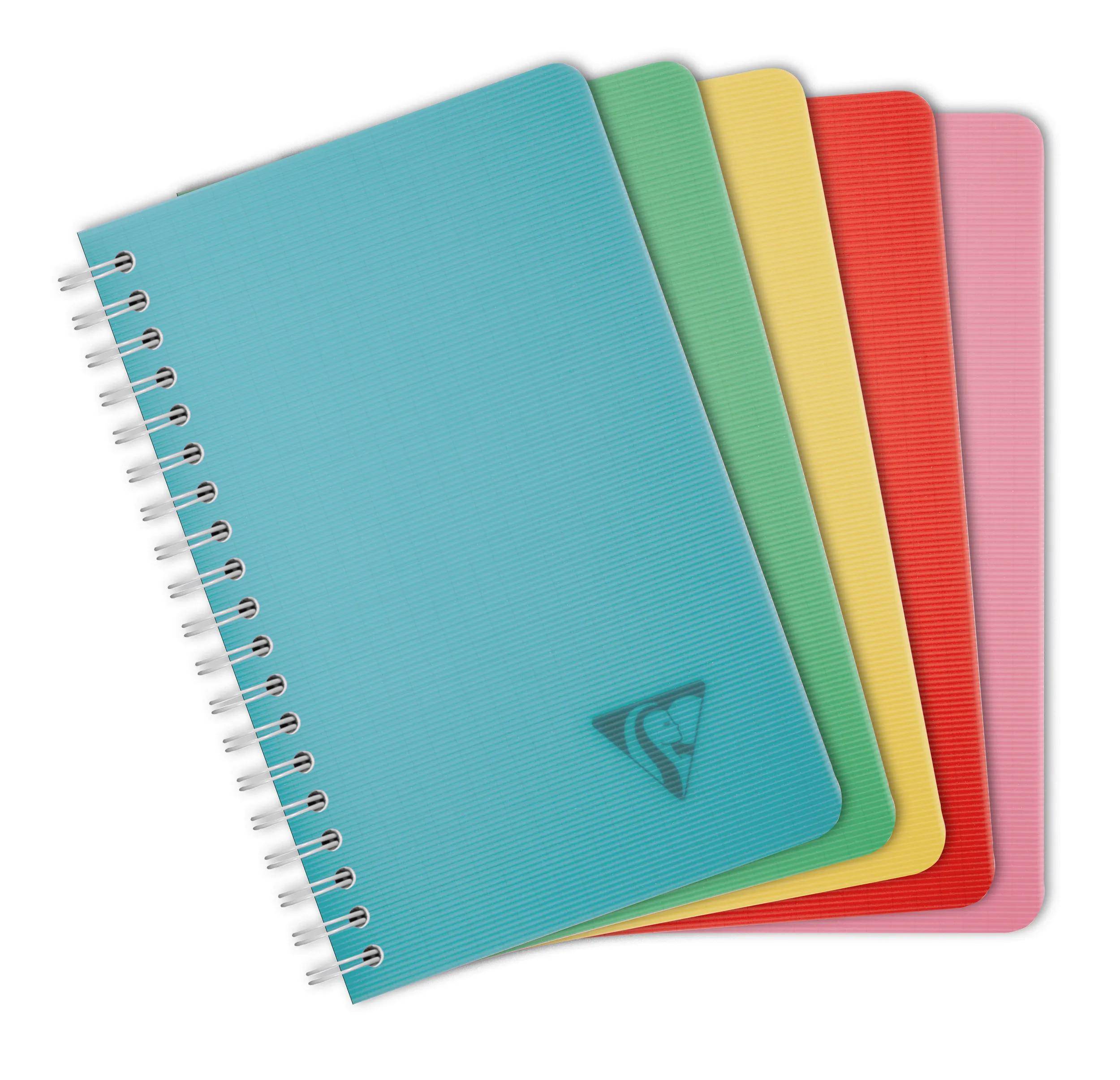 Clairefontaine 10x Spiralbuch 11x17 cm, 50 Bl kariert 90g, PP Sortiert 327535C