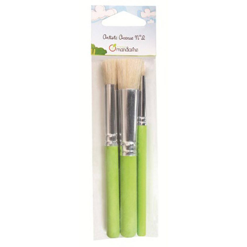 Avenue Mandarine 3x Set mit 3 Schablonierpinseln - Grün 42462MD