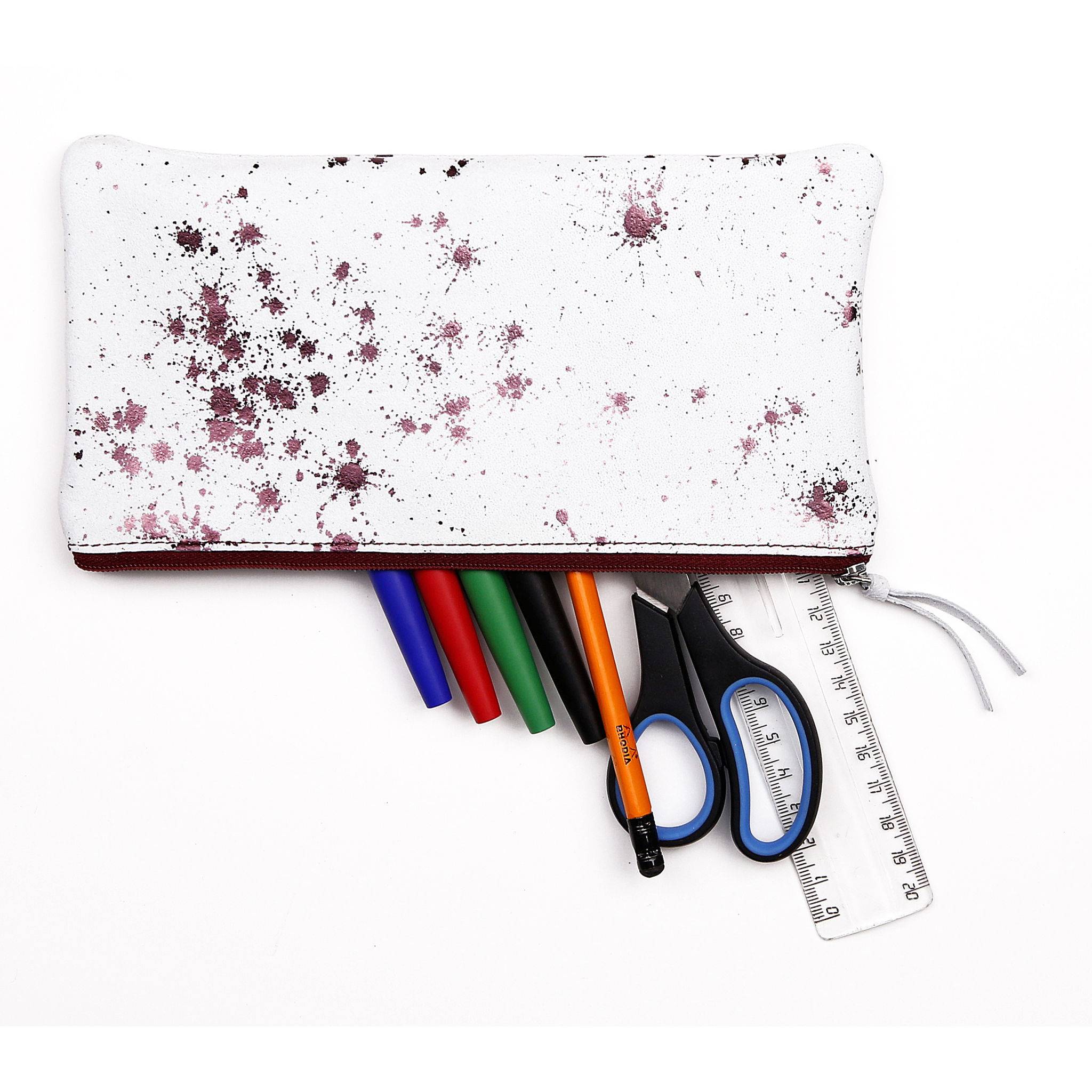 Clairefontaine 4x Flaches Schlampermäppchen Wildleder 22x11cm kirsche 410115C