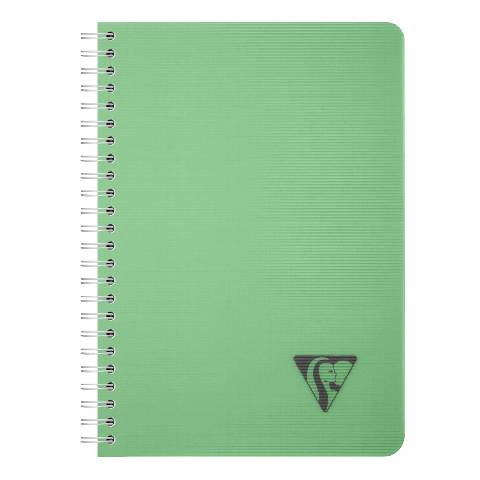 Clairefontaine 5x Spiralbuch A5, 90 Bl kariert 90g Einband PP Salbeigrün 327501C