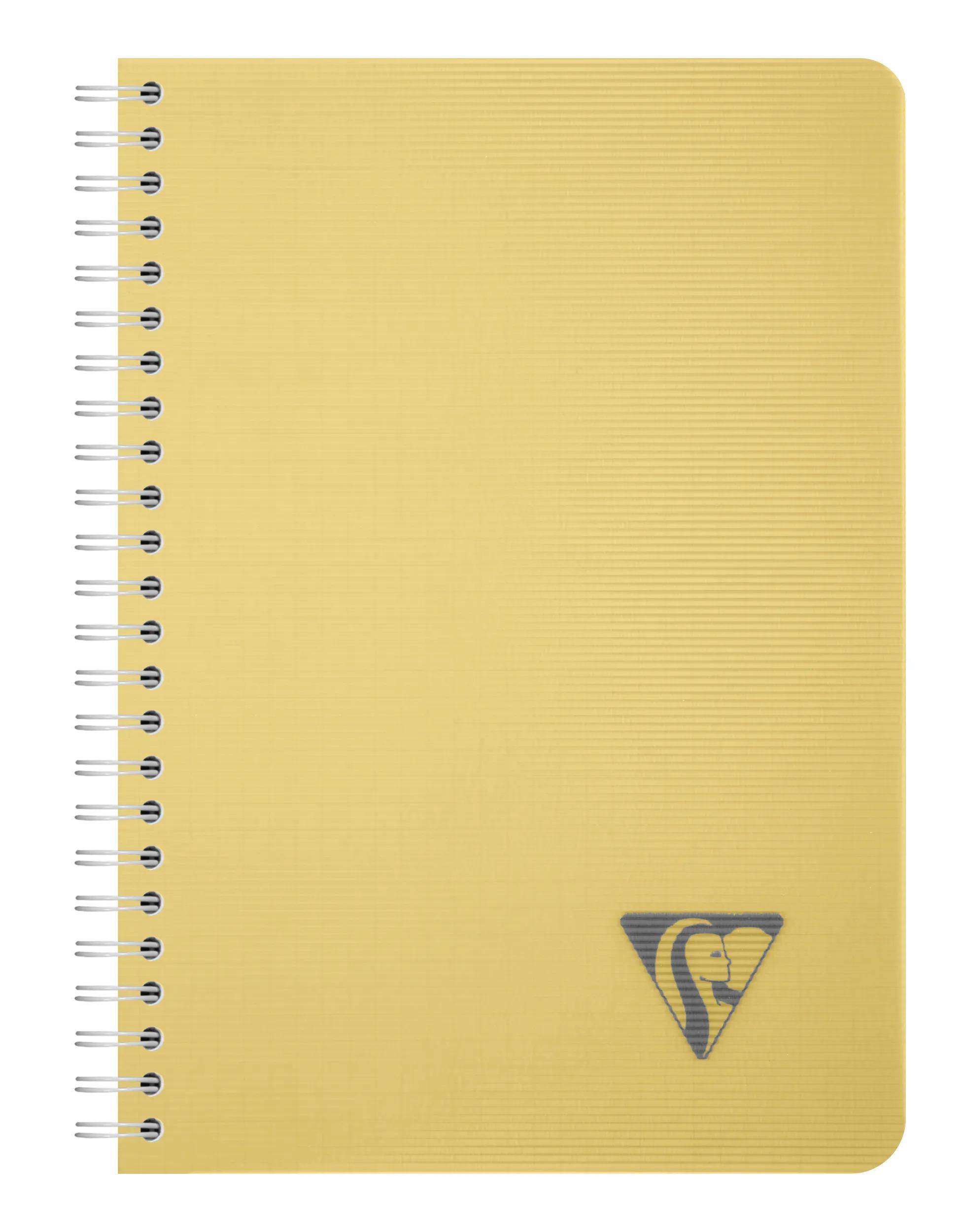 Clairefontaine 5x Spiralbuch A5, 90 Bl kariert 90g, Einband PP Strohgelb 327502C