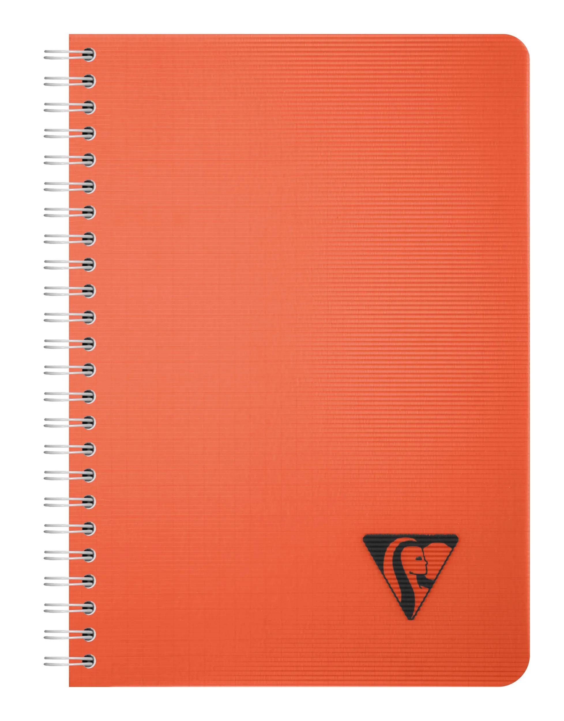 Clairefontaine 5x Spiralbuch A5, 90 Bl kariert 90g, Einband PP Krapprot 327503C