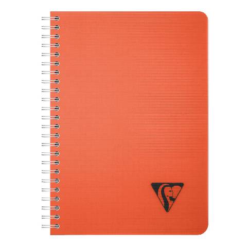 Clairefontaine 5x Spiralbuch A5, 90 Bl kariert 90g, Einband PP Krapprot 327503C