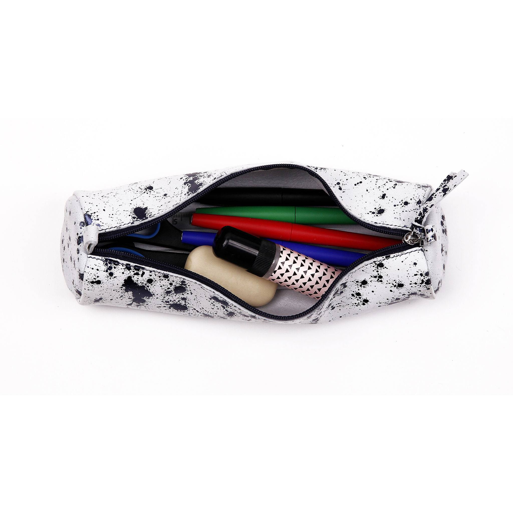 Clairefontaine 4x Schlampermäppchen Wildleder Ø5,5x22cm dunkelblau 410112C