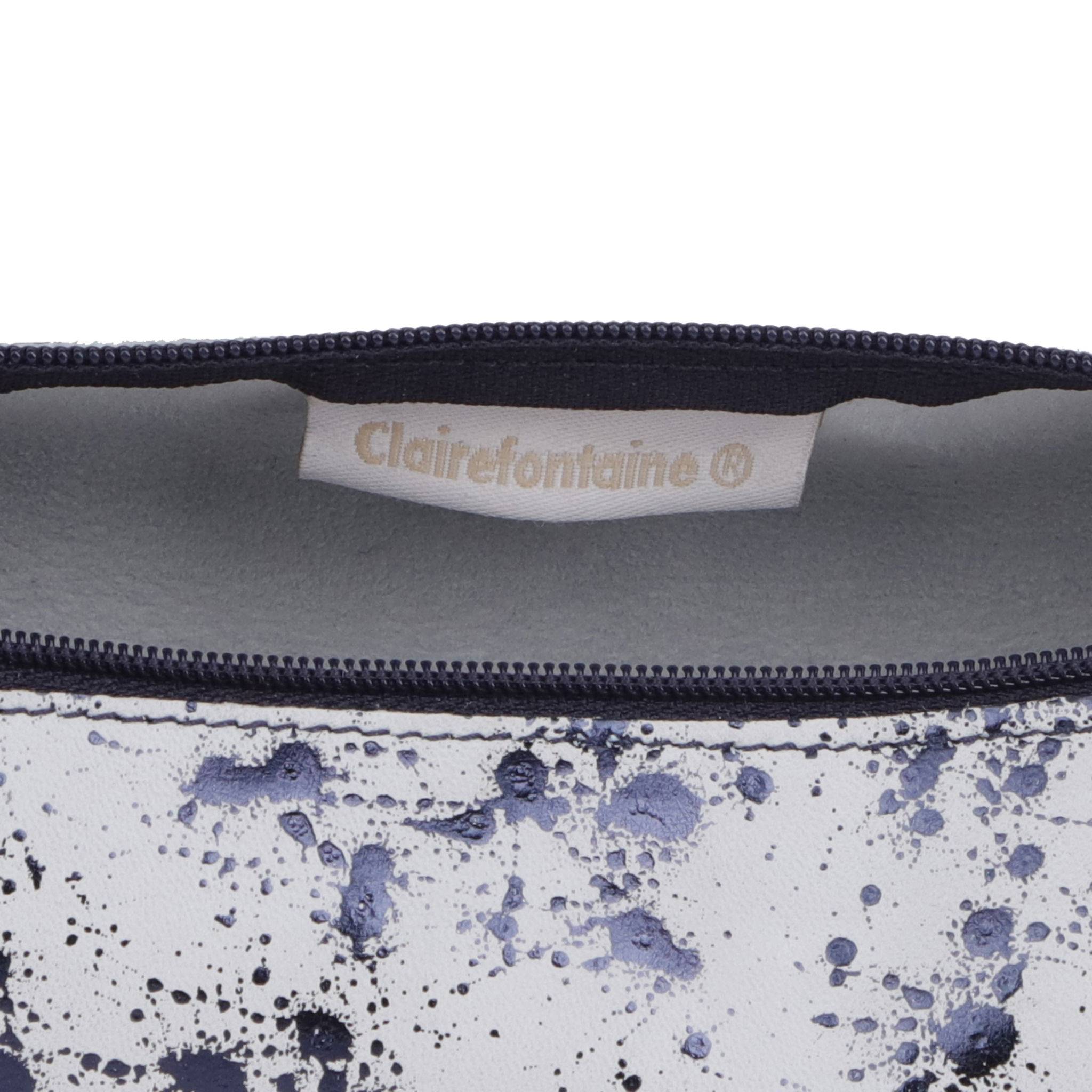 Clairefontaine 4x Schlampermäppchen Wildleder Ø5,5x22cm dunkelblau 410112C