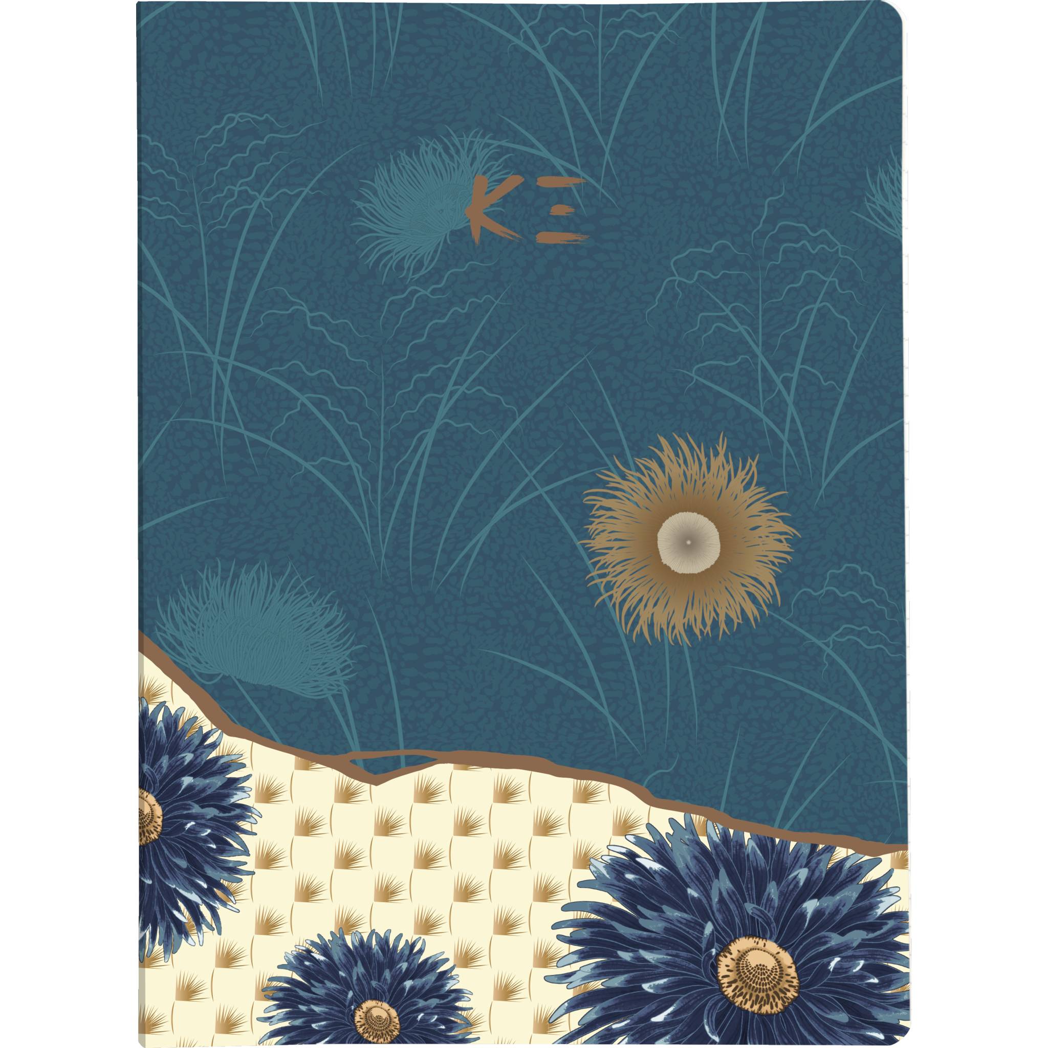 Clairefontaine 4x K3 blue, Spiralbuch A5 74 Blatt liniert - Mehrfarbig 115904C