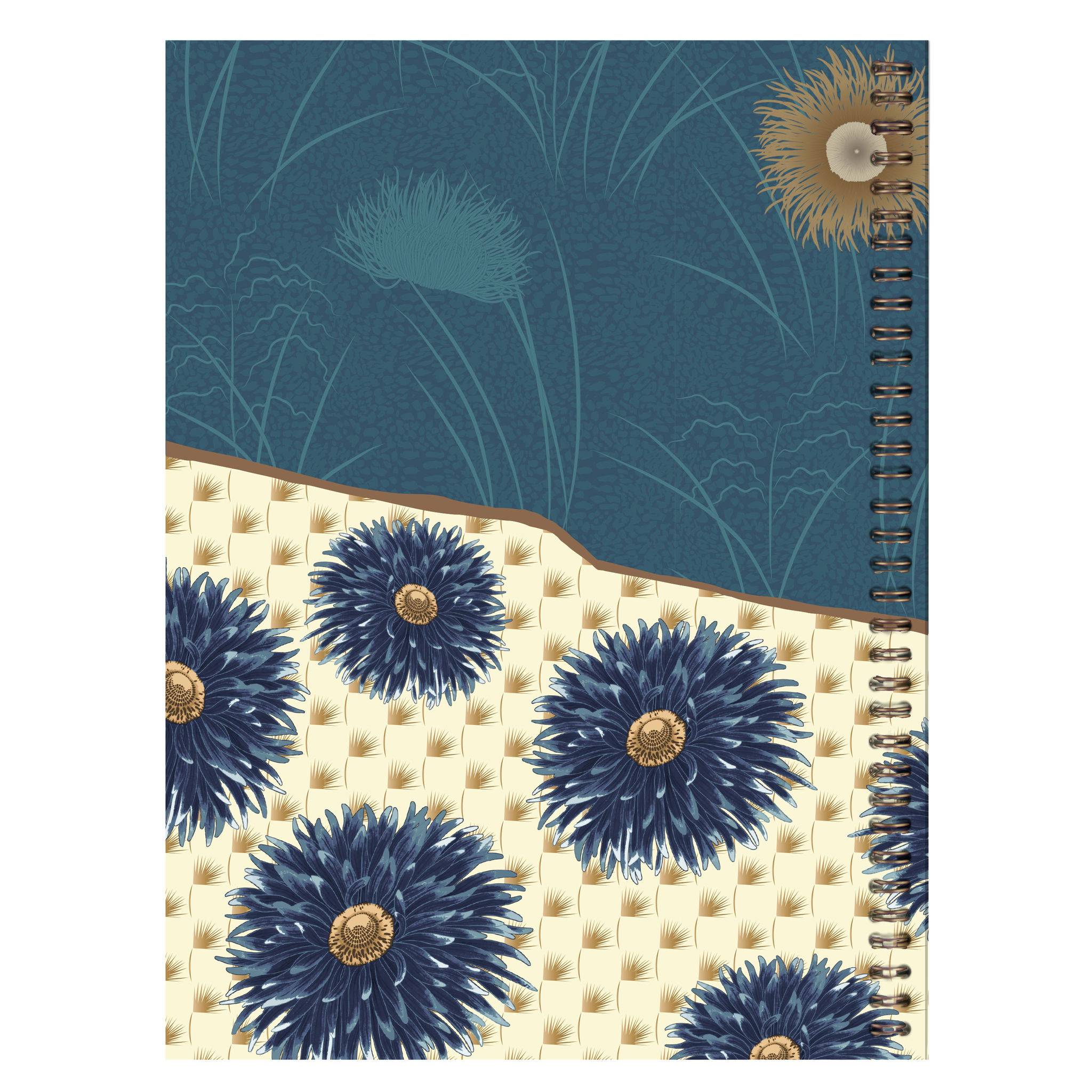 Clairefontaine 4x K3 blue, Spiralbuch A5 74 Blatt liniert - Mehrfarbig 115904C