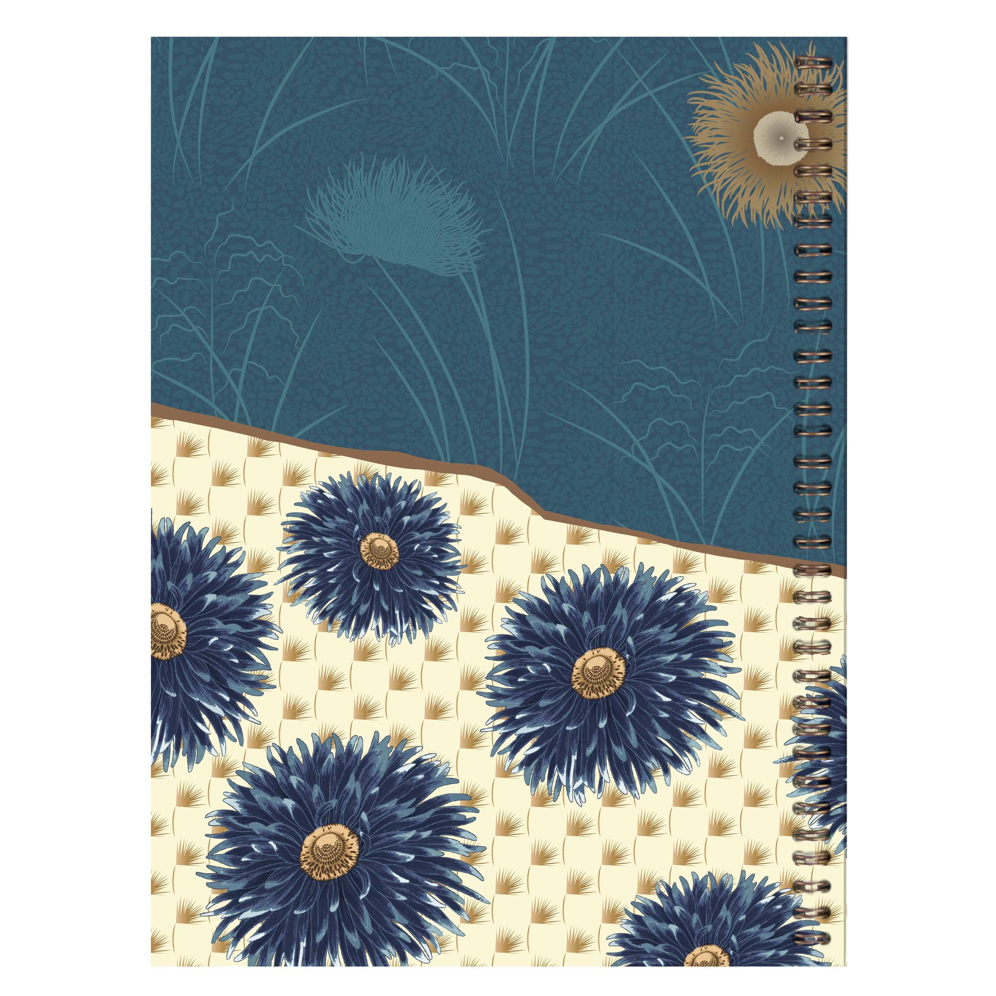 Clairefontaine 4x K3 blue, Spiralbuch A5 74 Blatt liniert - Mehrfarbig 115904C