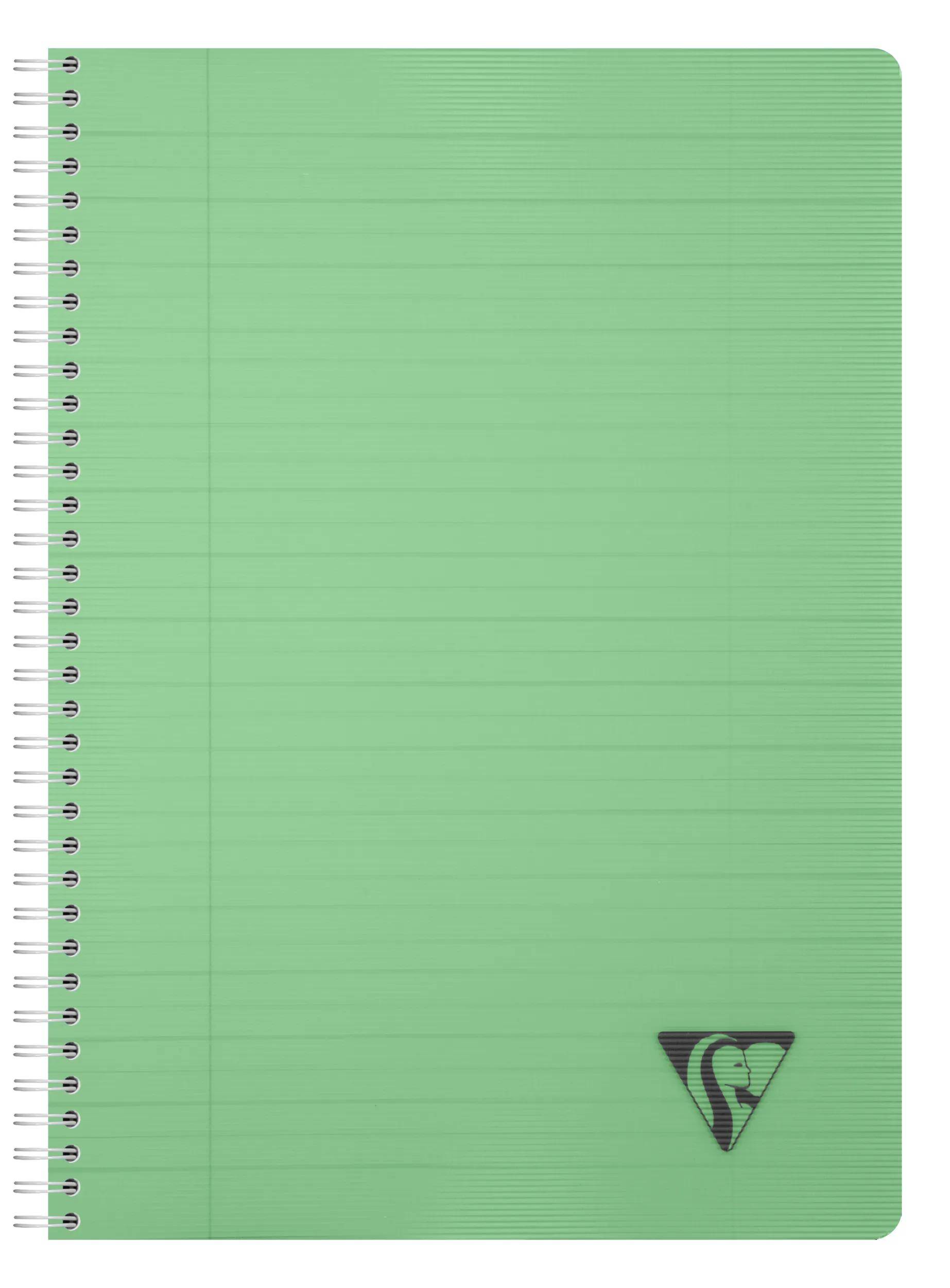 Clairefontaine 5x Spiralbuch A4, 90 Bl liniert 90g, Einband PP Sortiert 327146C