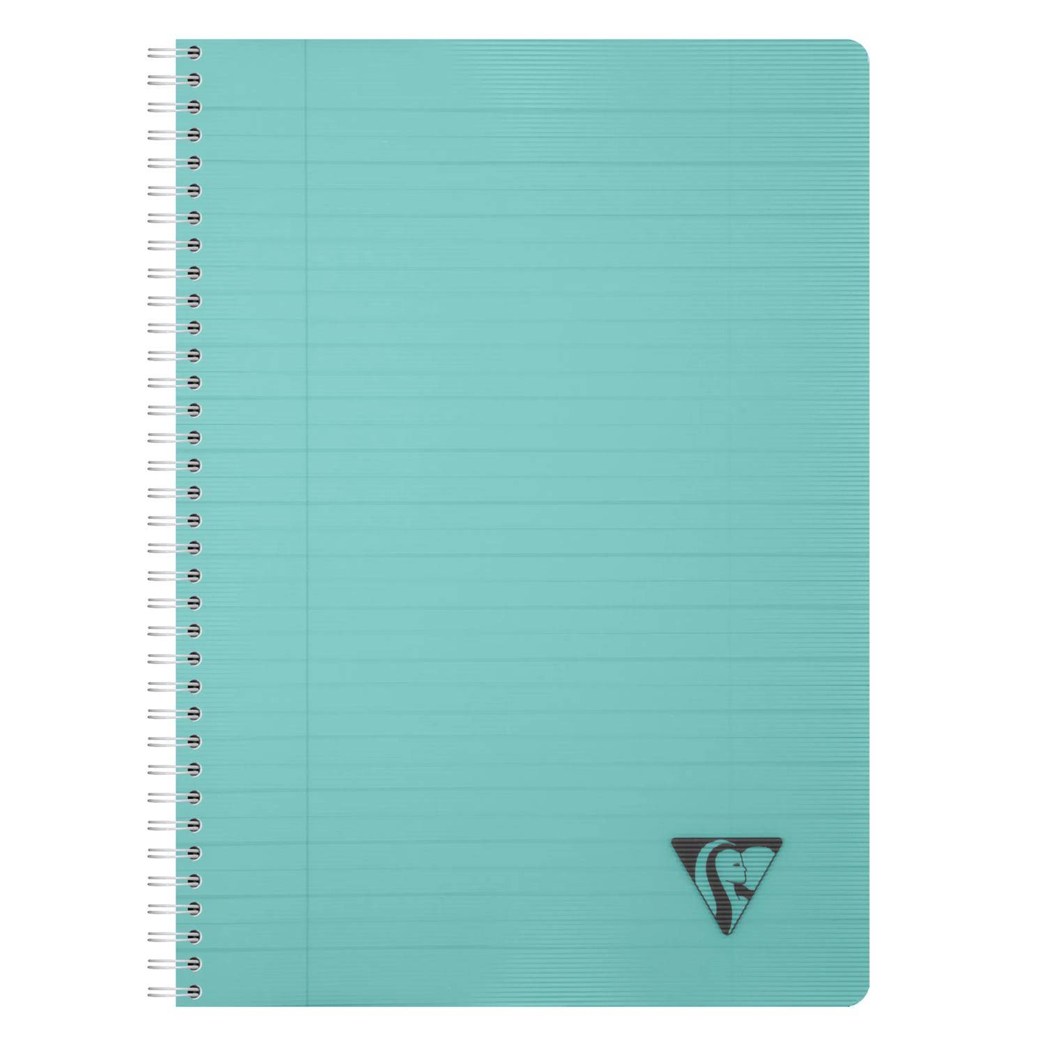 Clairefontaine 5x Spiralbuch A4, 90 Bl liniert 90g, Einband PP Sortiert 327146C