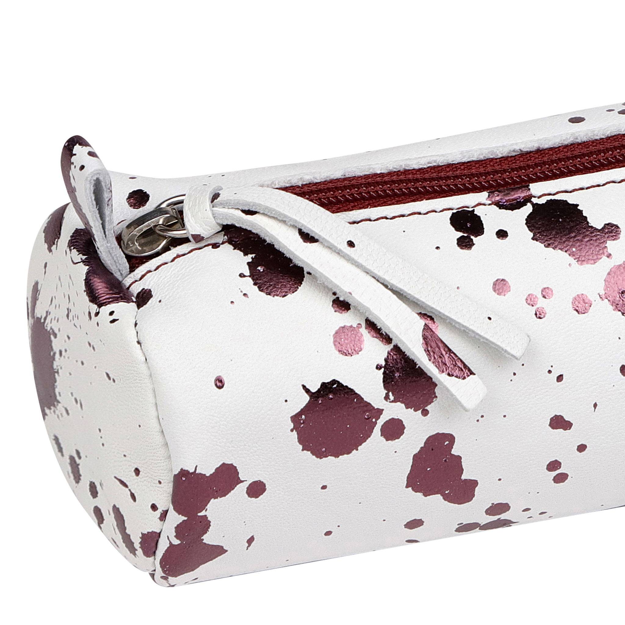 Clairefontaine 4x Schlampermäppchen, glattes Leder Ø5,5x22cm kirsche 410109C