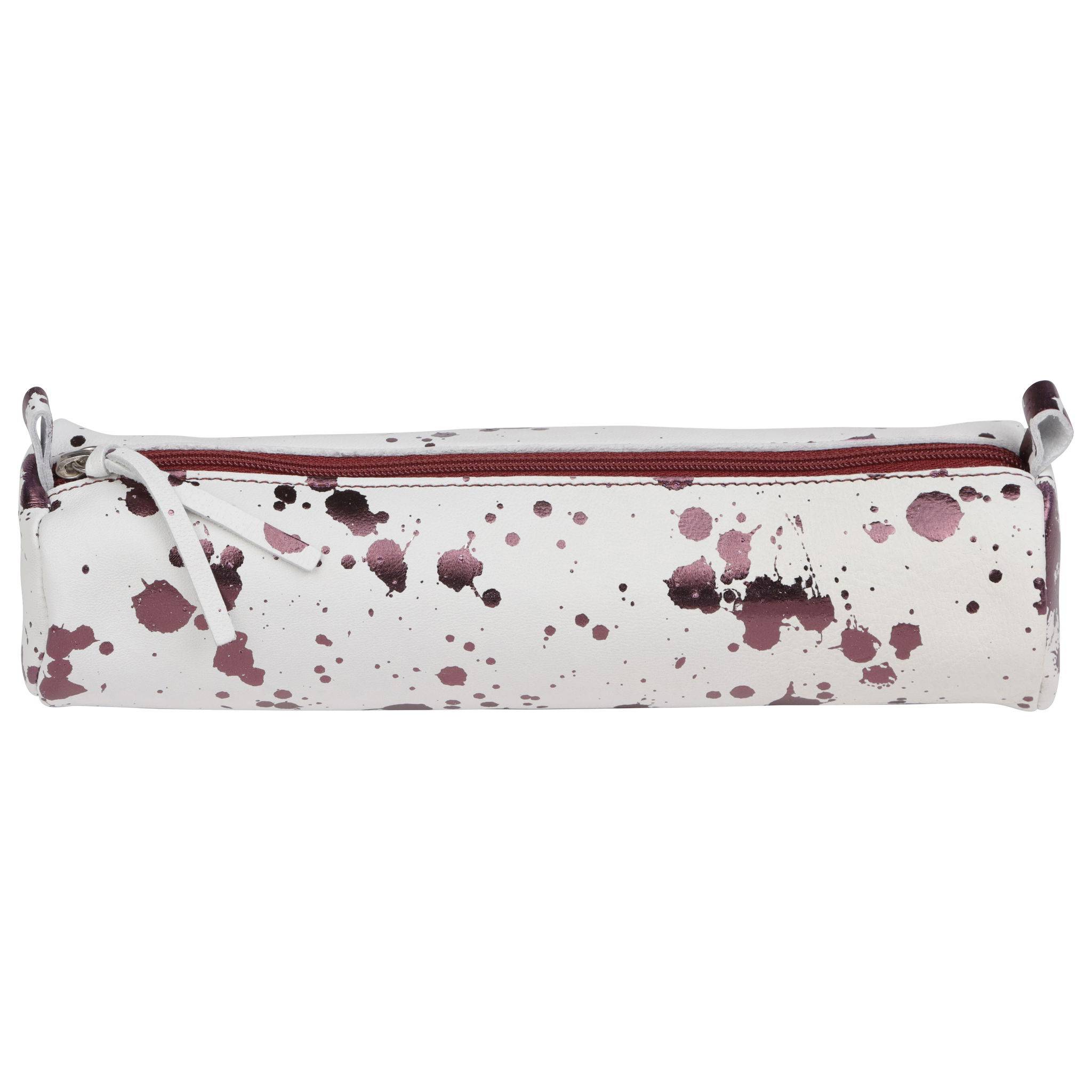 Clairefontaine 4x Schlampermäppchen, glattes Leder Ø5,5x22cm kirsche 410109C