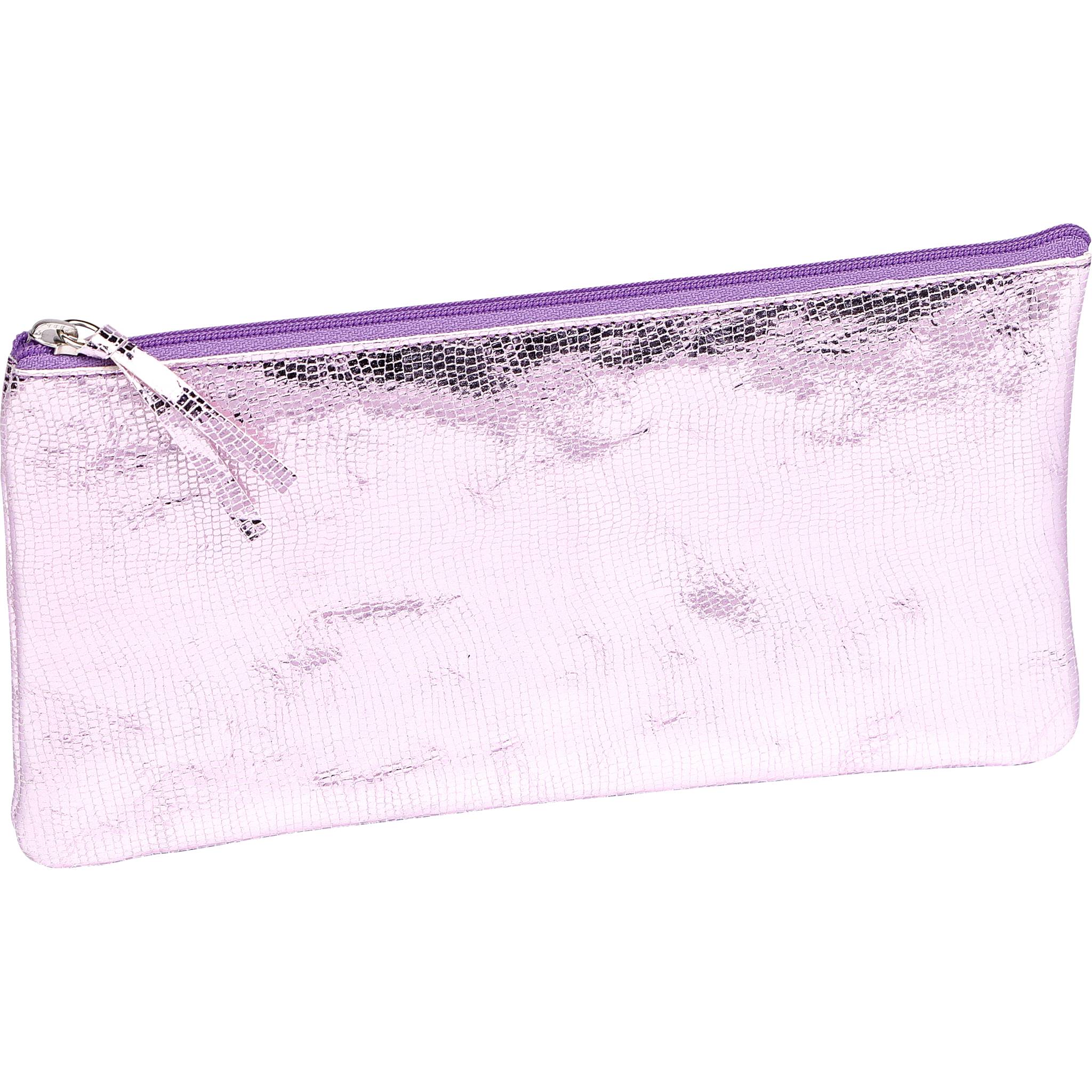 Clairefontaine 4x Céleste Flaches Schlampermäppchen Leder 22x11cm rosa 410102C